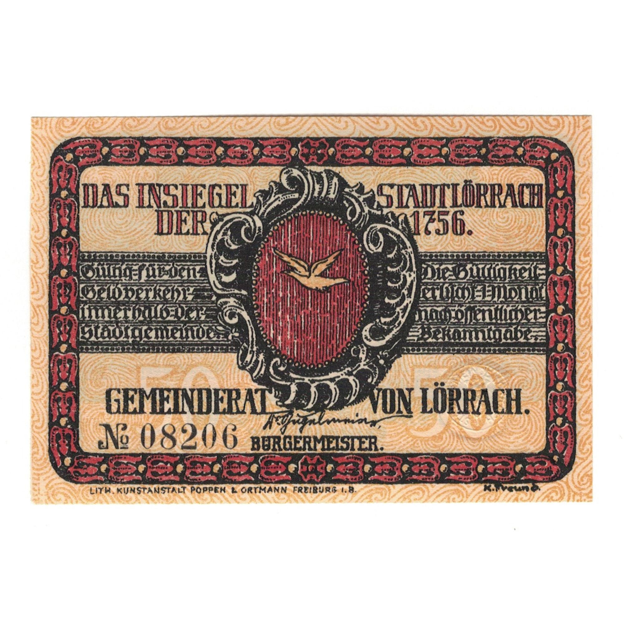 Banknote, Germany, Lörrach Stadt, 50 Pfennig, Texte, 1922, UNC(65-70)