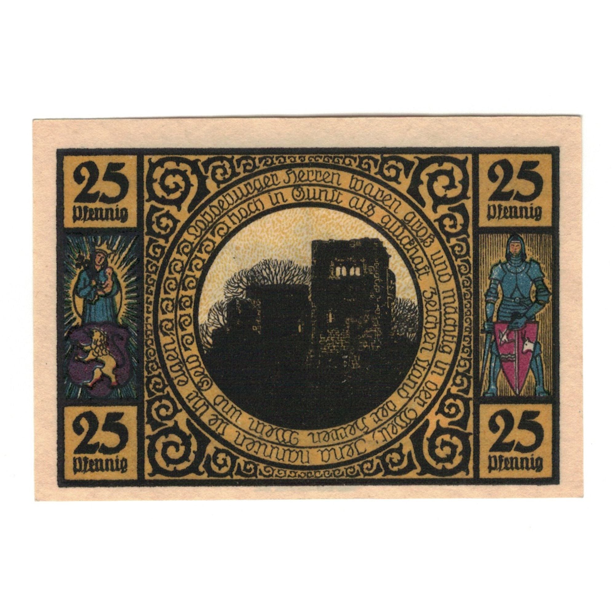 Banknote, Germany, Lobeda Stadt, 25 Pfennig, Maison, 1921, UNC(65-70)