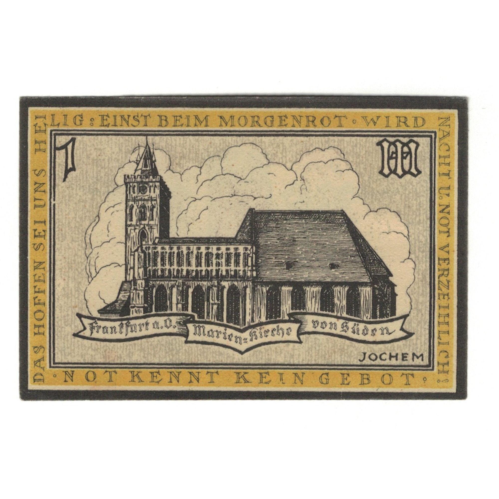 Banconote, Germania, Frankfurt a.d. Oder Stadt, 100 Pfennig, Eglise, 1921, FDS