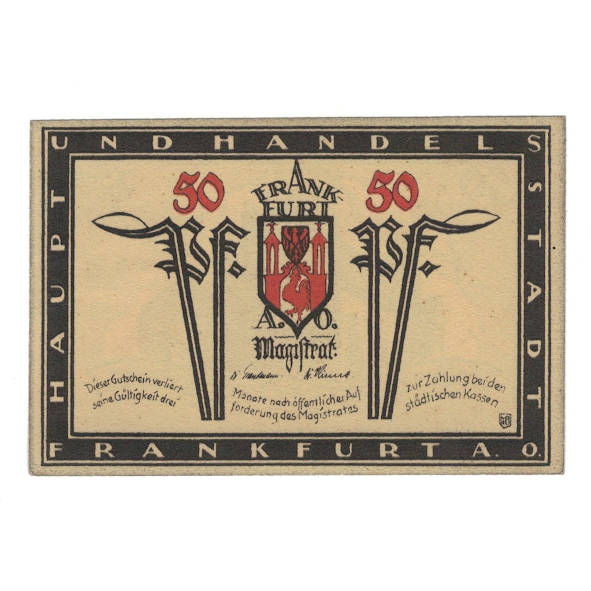 Banknote, Germany, Frankfurt a.d. Oder Stadt, 50 Pfennig, Eglise, 1921