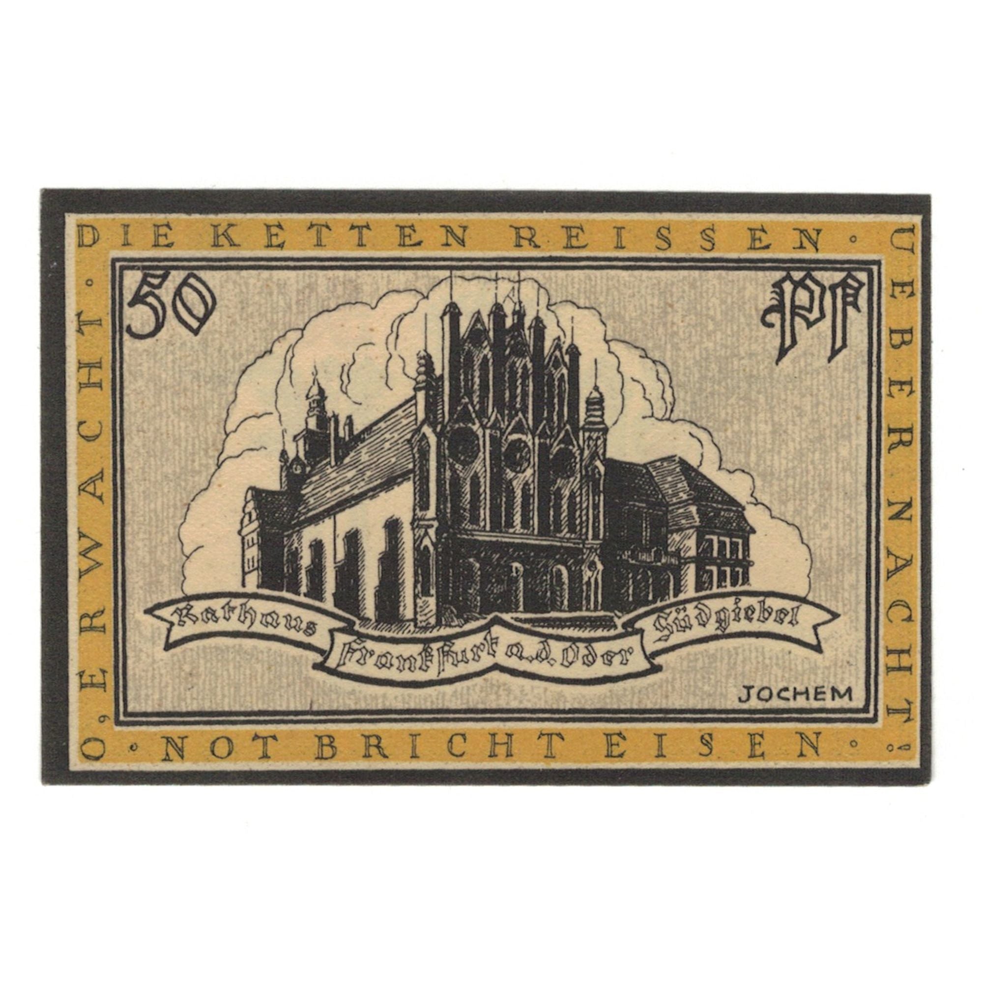 Banknote, Germany, Frankfurt a.d. Oder Stadt, 50 Pfennig, Eglise, 1921