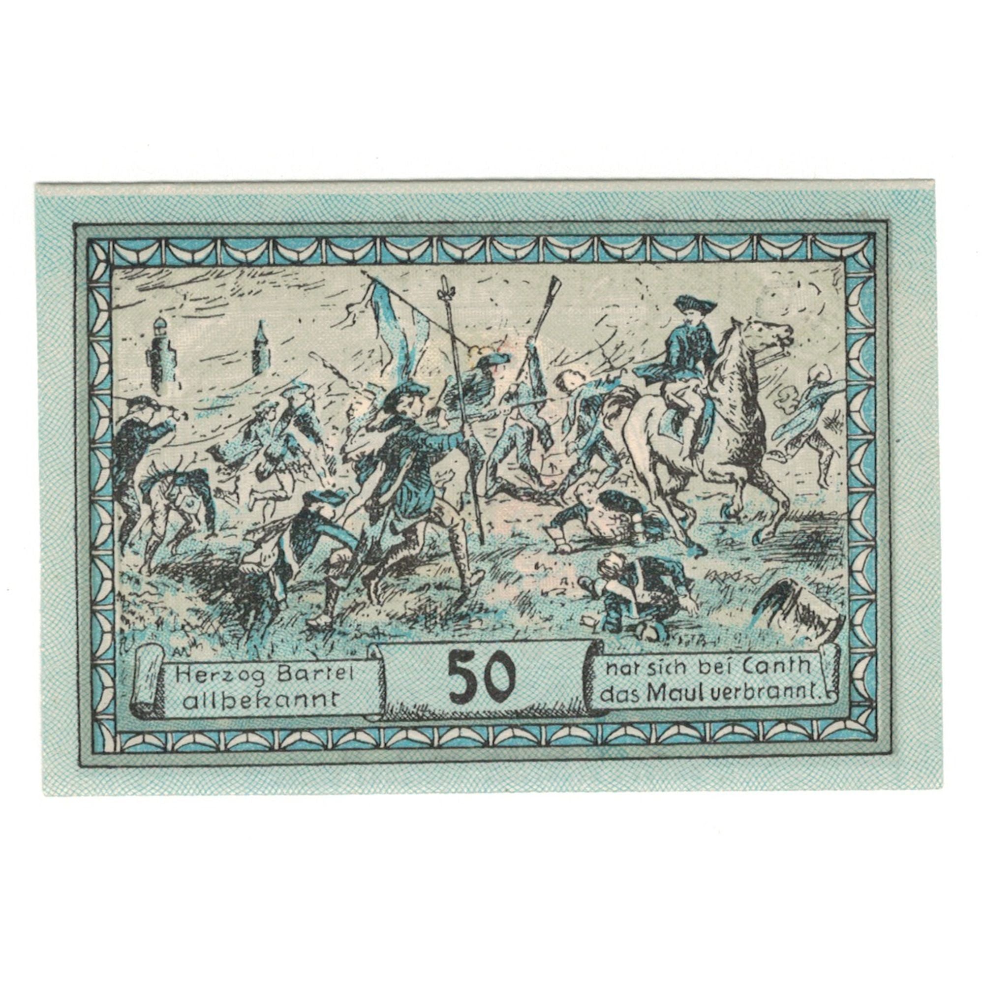 Banknote, Germany, Canth Stadt, 50 Pfennig, Bataille, 1922, UNC(65-70)