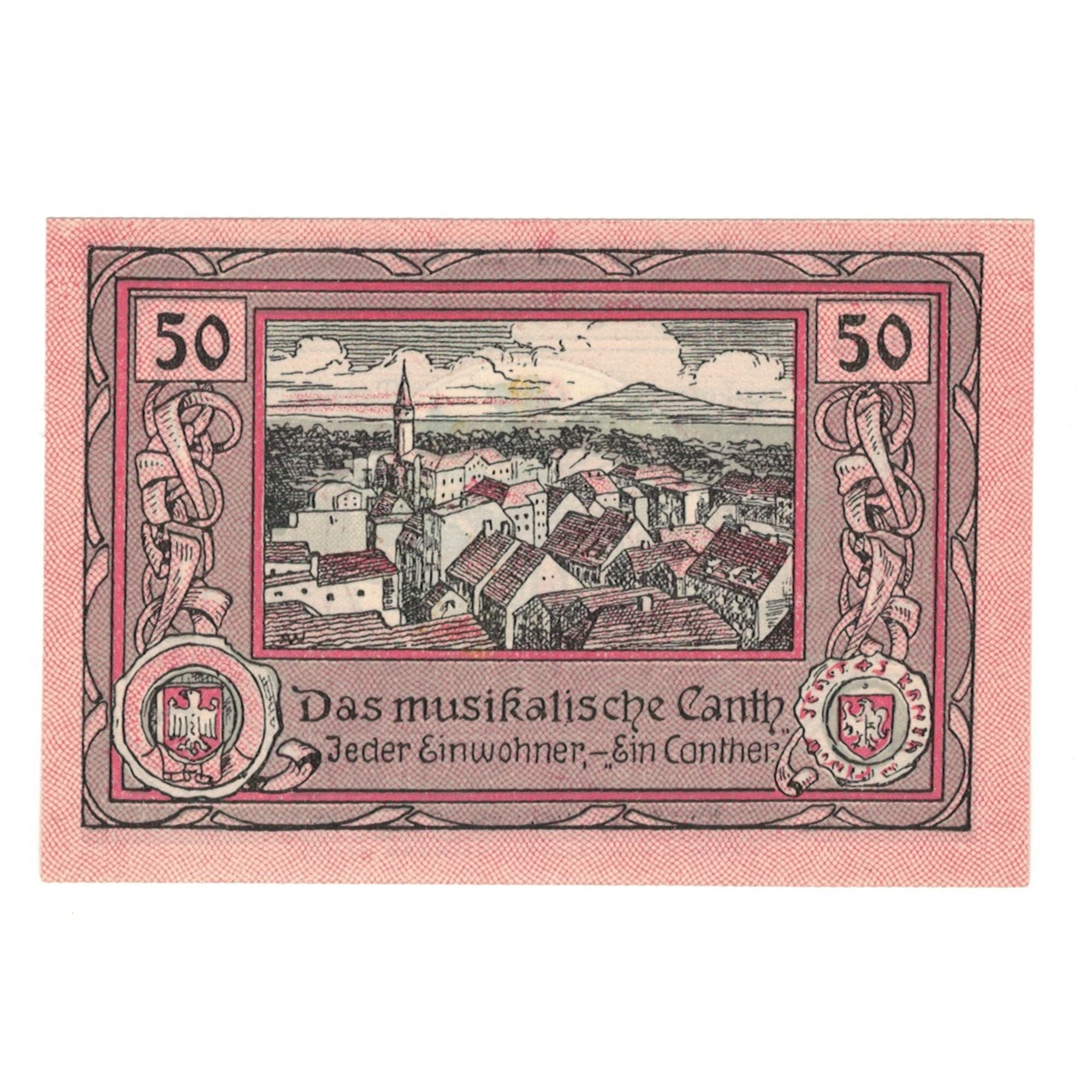Banknote, Germany, Canth Stadt, 50 Pfennig, village, 1922, UNC(65-70)