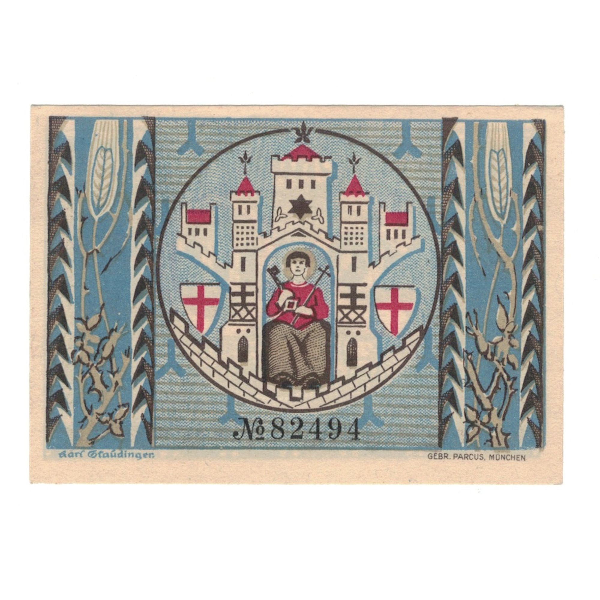 Banknote, Germany, Montabaur Stadt, 50 Pfennig, château, 1920, 1920-12-01