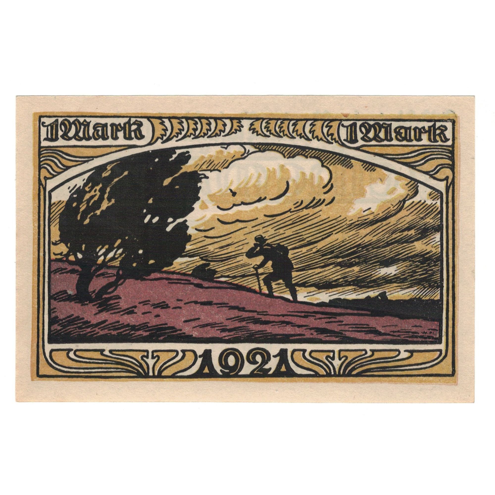 Banknote, Germany, Stuttgart Verein Naturschutzpark e.V., 1 Mark, personnage