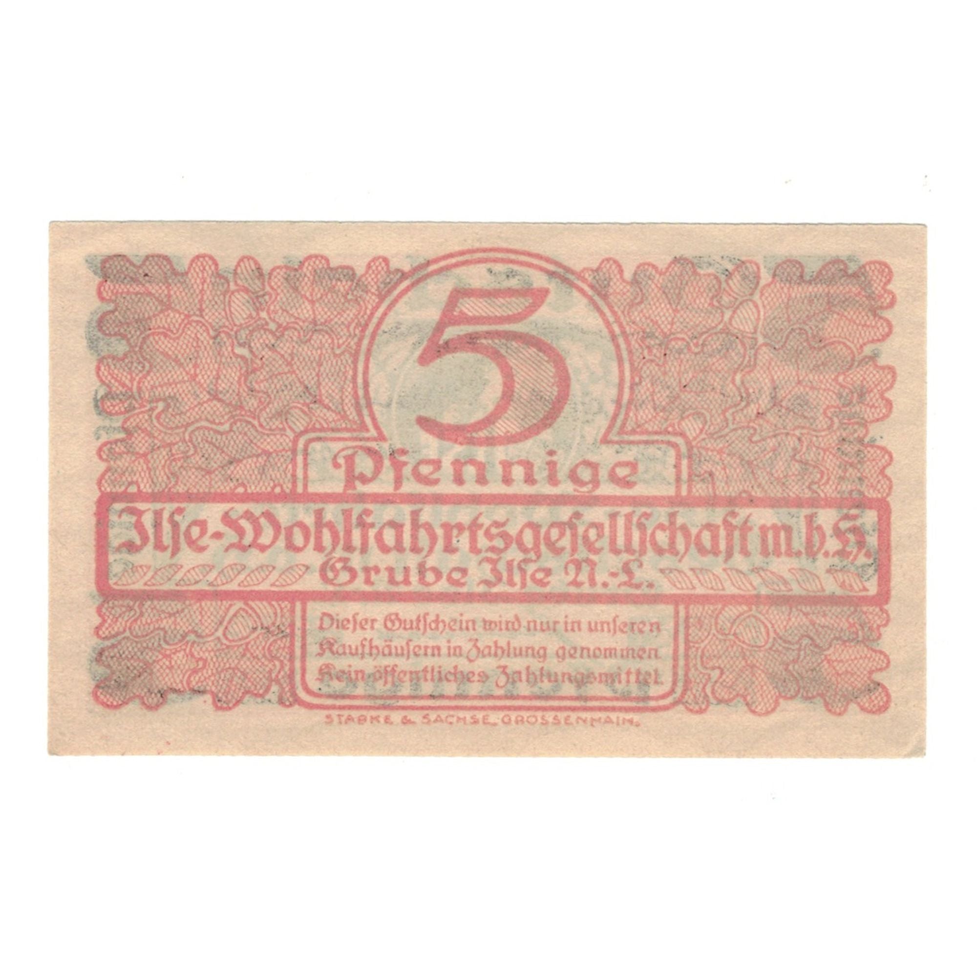 Billet, Allemagne, Grube Ilse, 5 Pfennig, personnage, 1917, NEUF, Mehl:832g