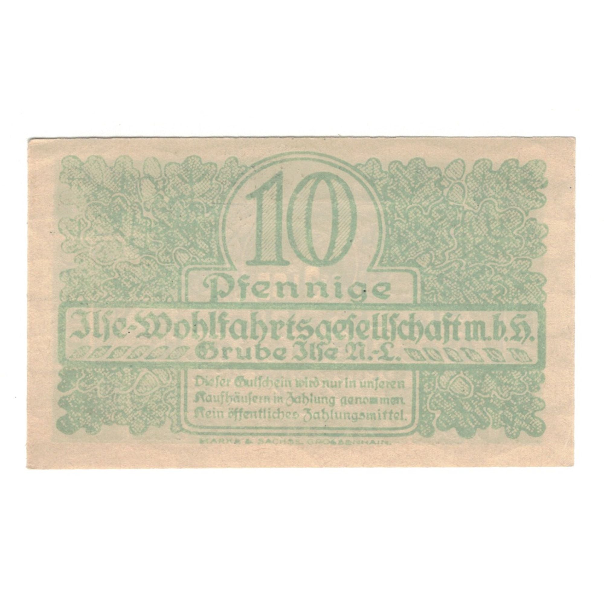 Banknote, Germany, Grube Ilse, 10 Pfennig, valeur faciale, 1917, UNC(65-70)