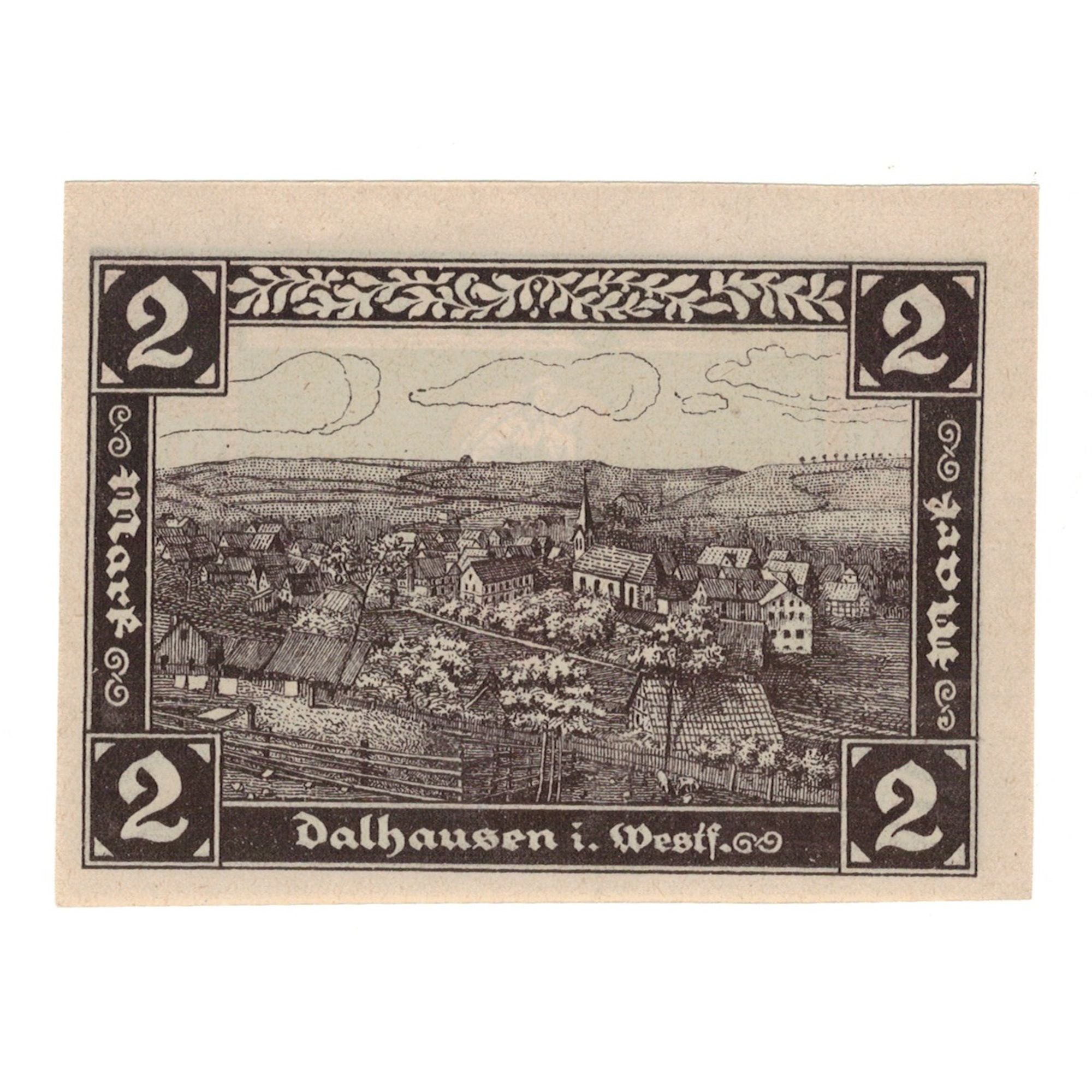 Banknote, Germany, Dalhausen Gemeinde, 2 Mark, village, 1922, 1922-03-01