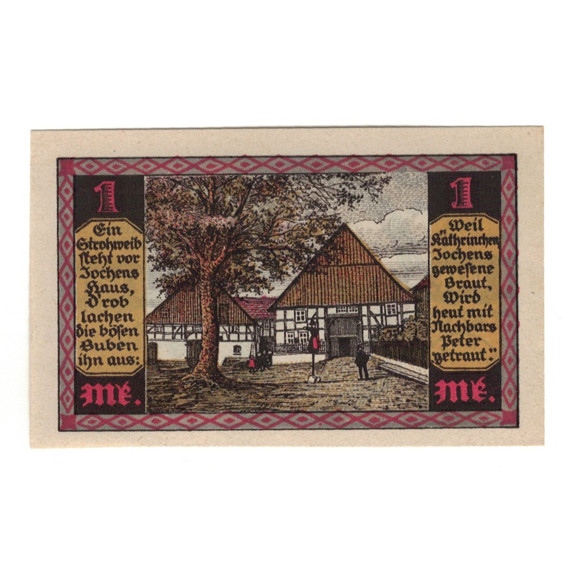 Banknote, Germany, Drenke Gemeinde, 1 Mark, château, 1922, 1922-03-01