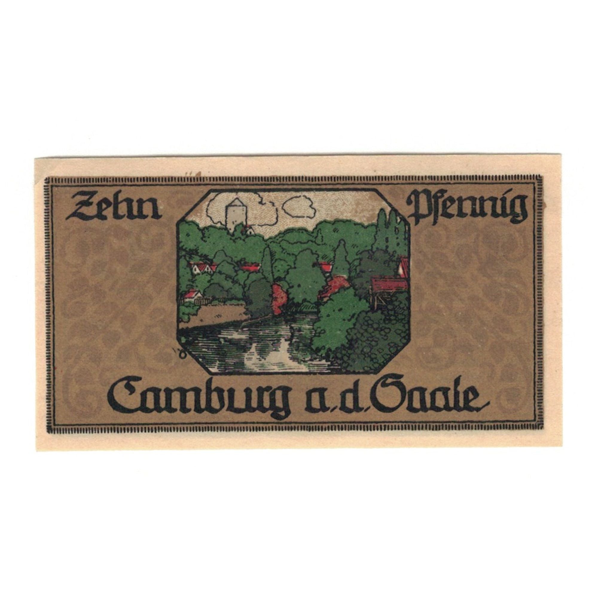 Banknote, Germany, Camburg a.d. Saale Stadt, 10 Pfennig, paysage, 1921