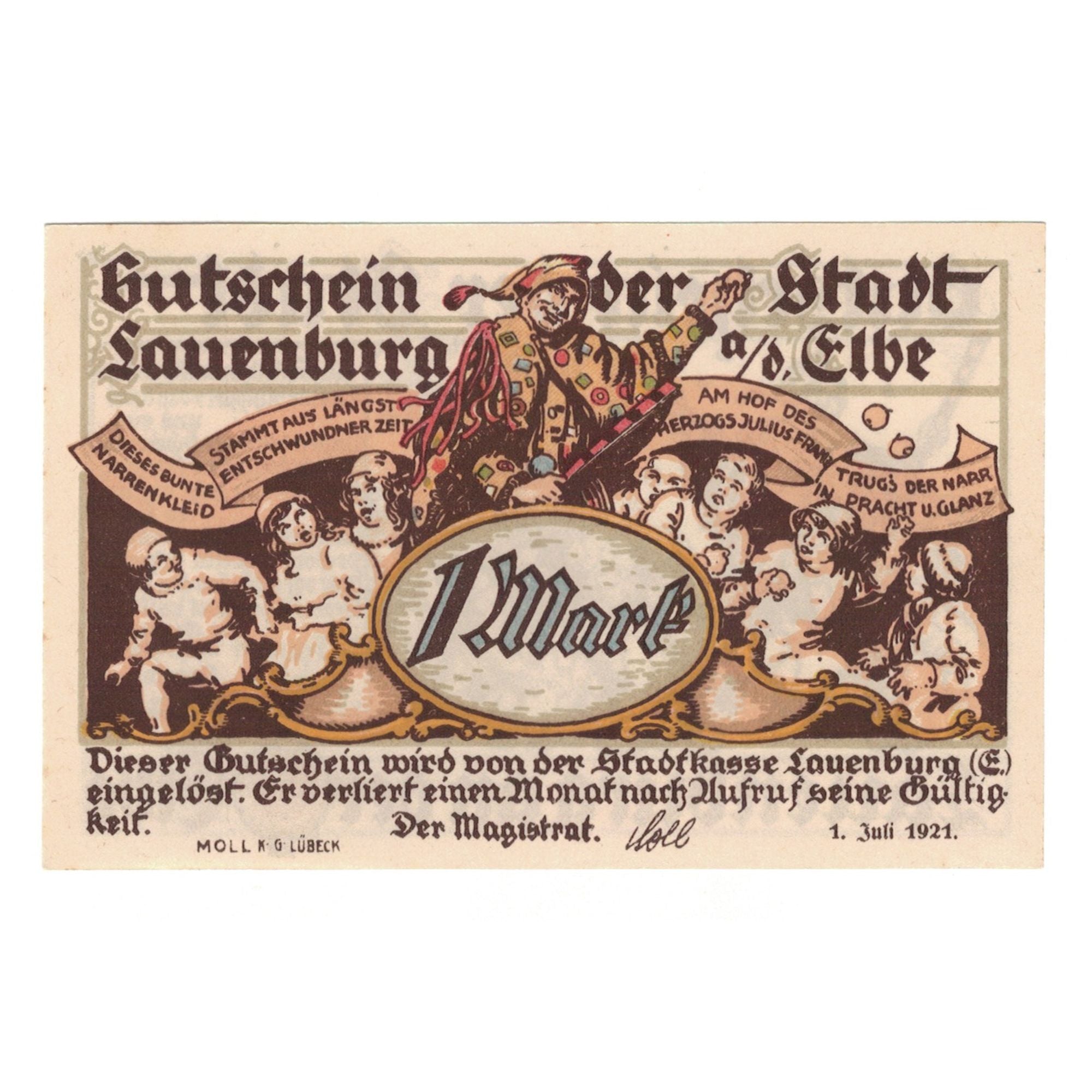 Banknote, Germany, Lauenburg a.d. Elbe Stadt, 1 Mark, personnage, UNC(65-70)