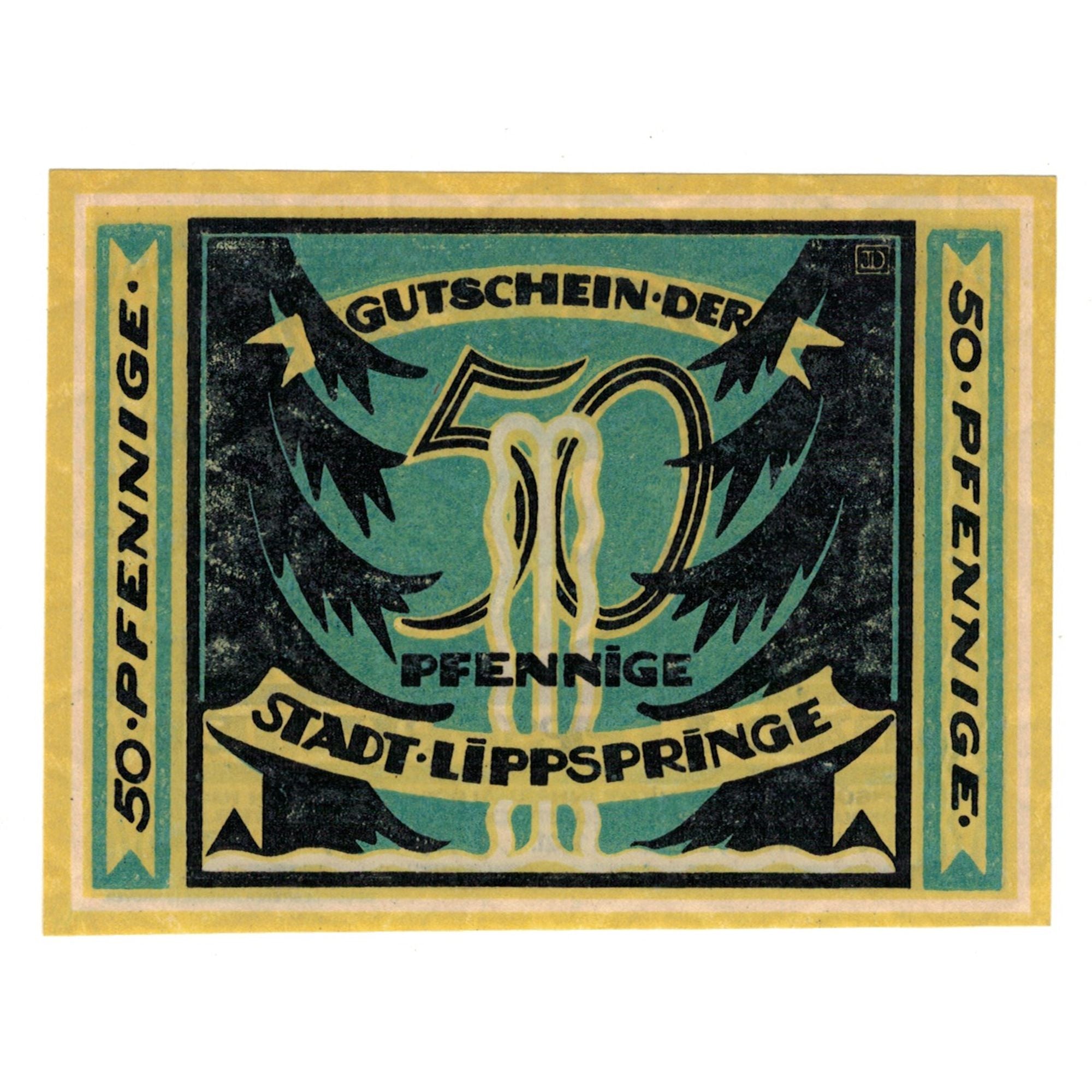 Banknote, Germany, Lippspring, 50 Pfennig, village, 1921, 1921-05-28