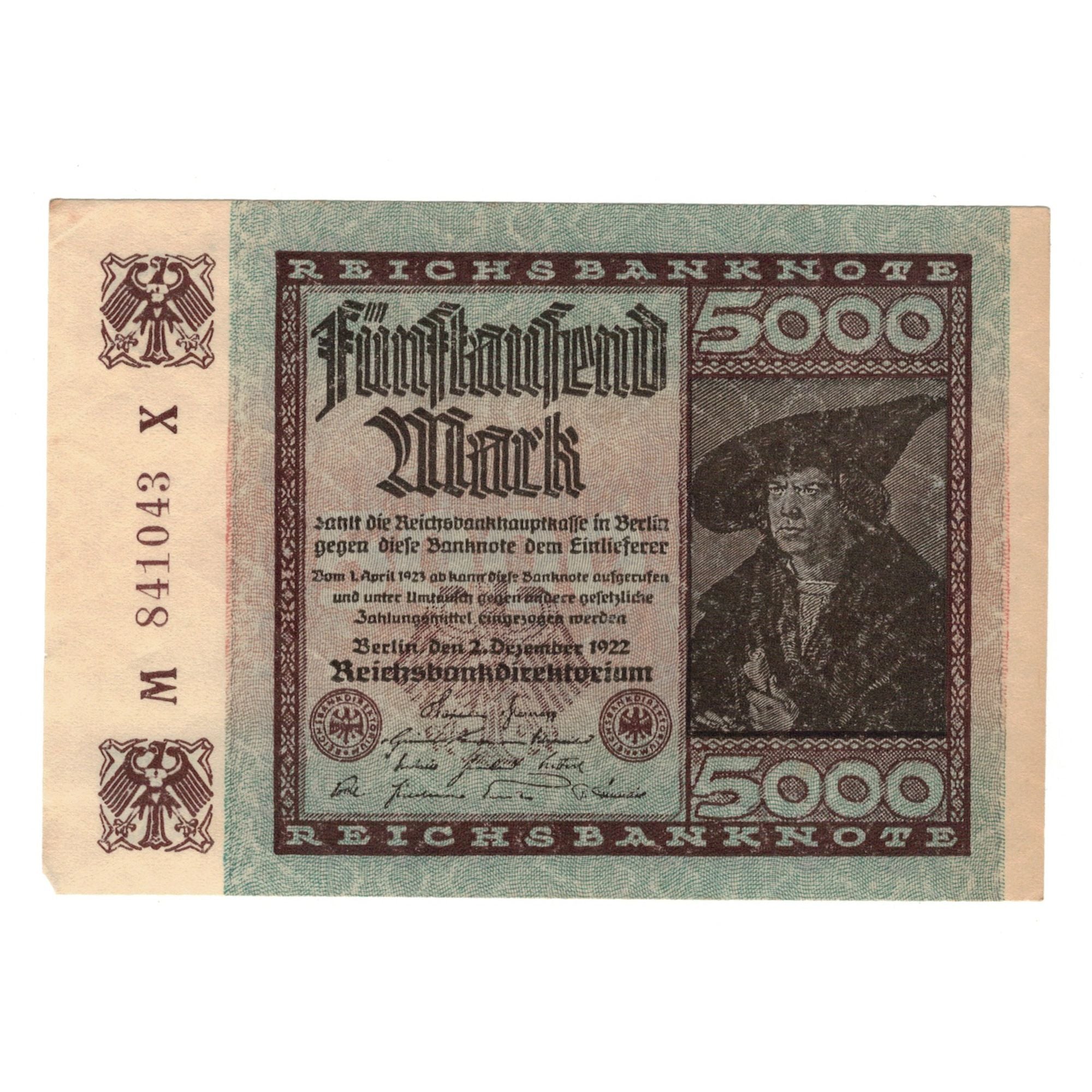 Billet, Allemagne, Reichsbanknote Reichsbankdirektorium Berlin (Republic