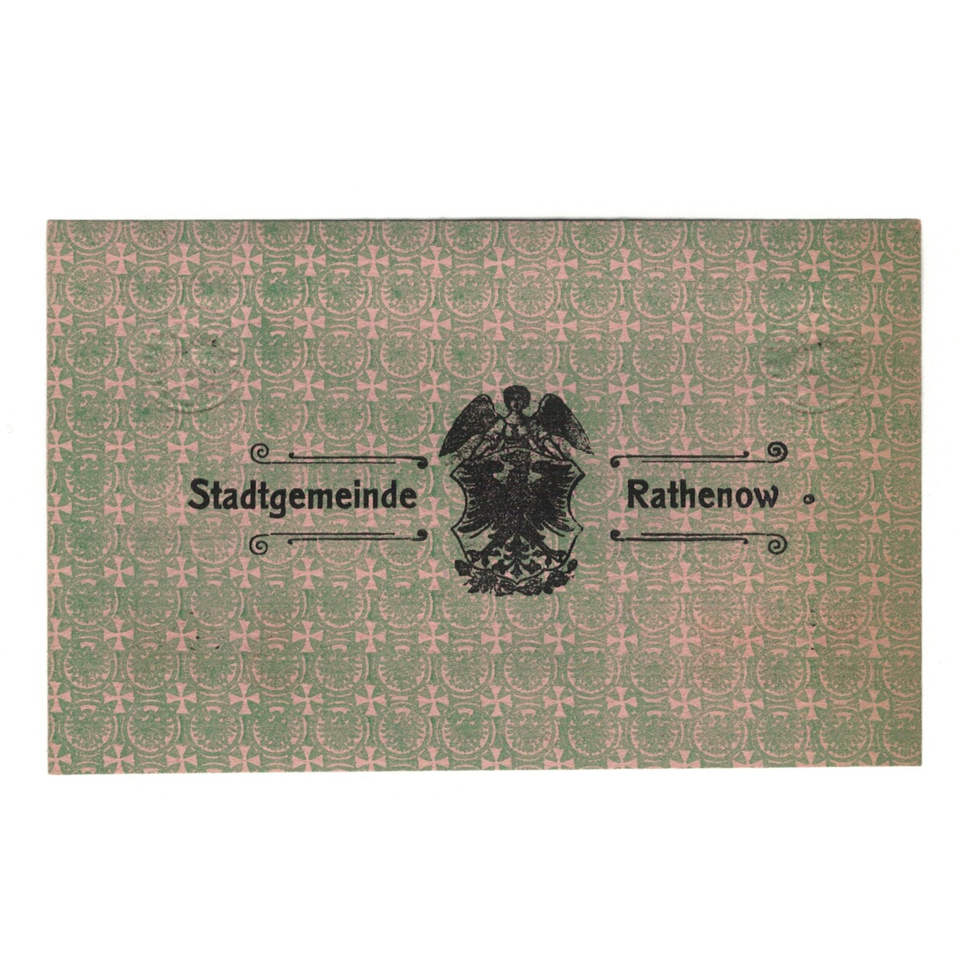 Billet, Allemagne, Rathenow Stadt, 5 Mark, Texte, 1918, 1918-11-12, SUP