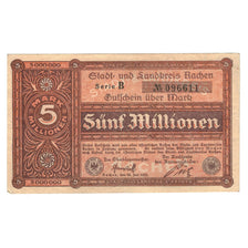 Banknote, Germany, Aachen Stadt und Landkreis, 5 Millionen Mark, Texte, 1923