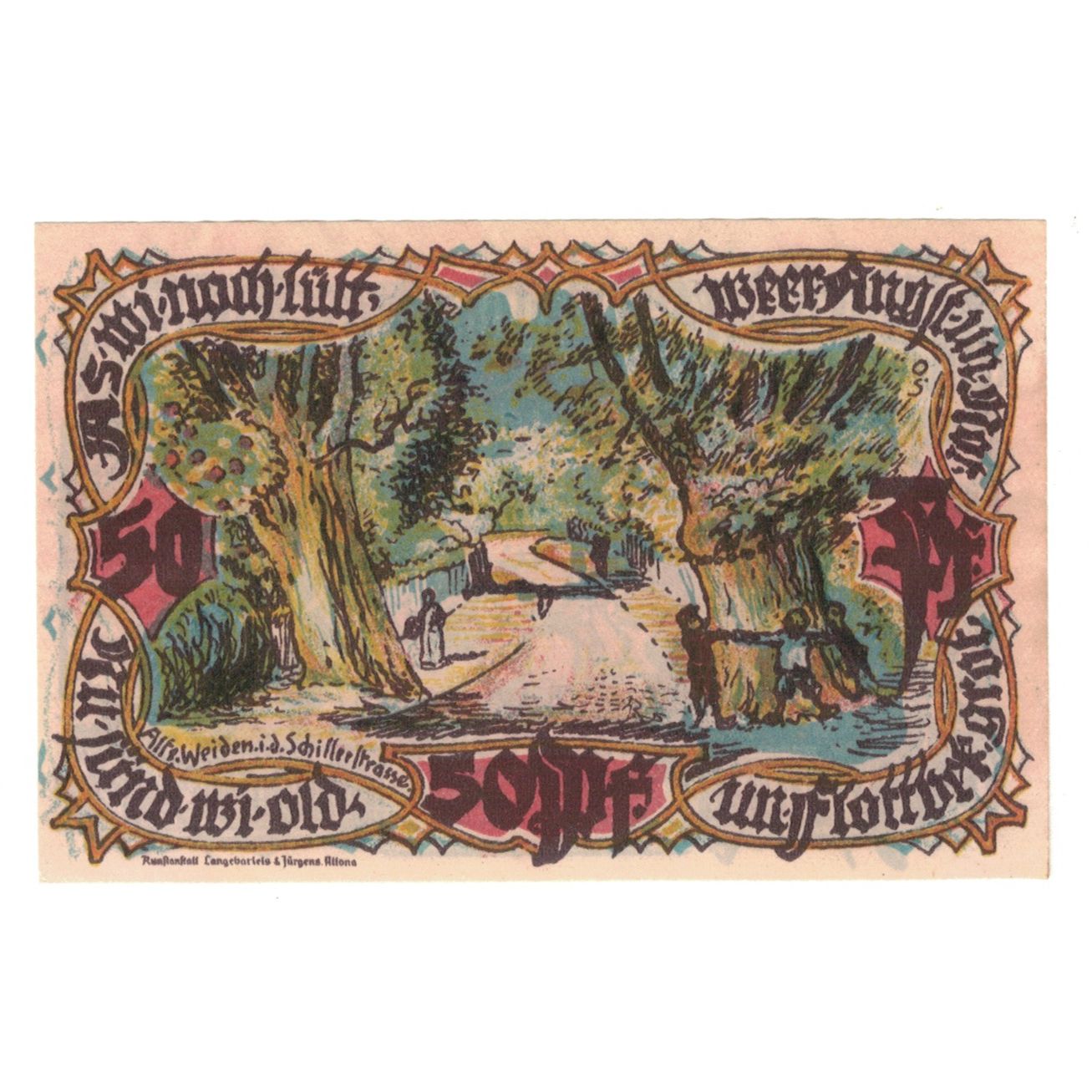 Banknote, Germany, Groß-Flottbek Gemeinde, 50 Pfennig, paysage, 1921