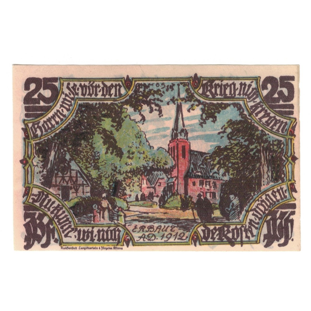 Banknote, Germany, Groß-Flottbek Gemeinde, 25 Pfennig, paysage, 1921