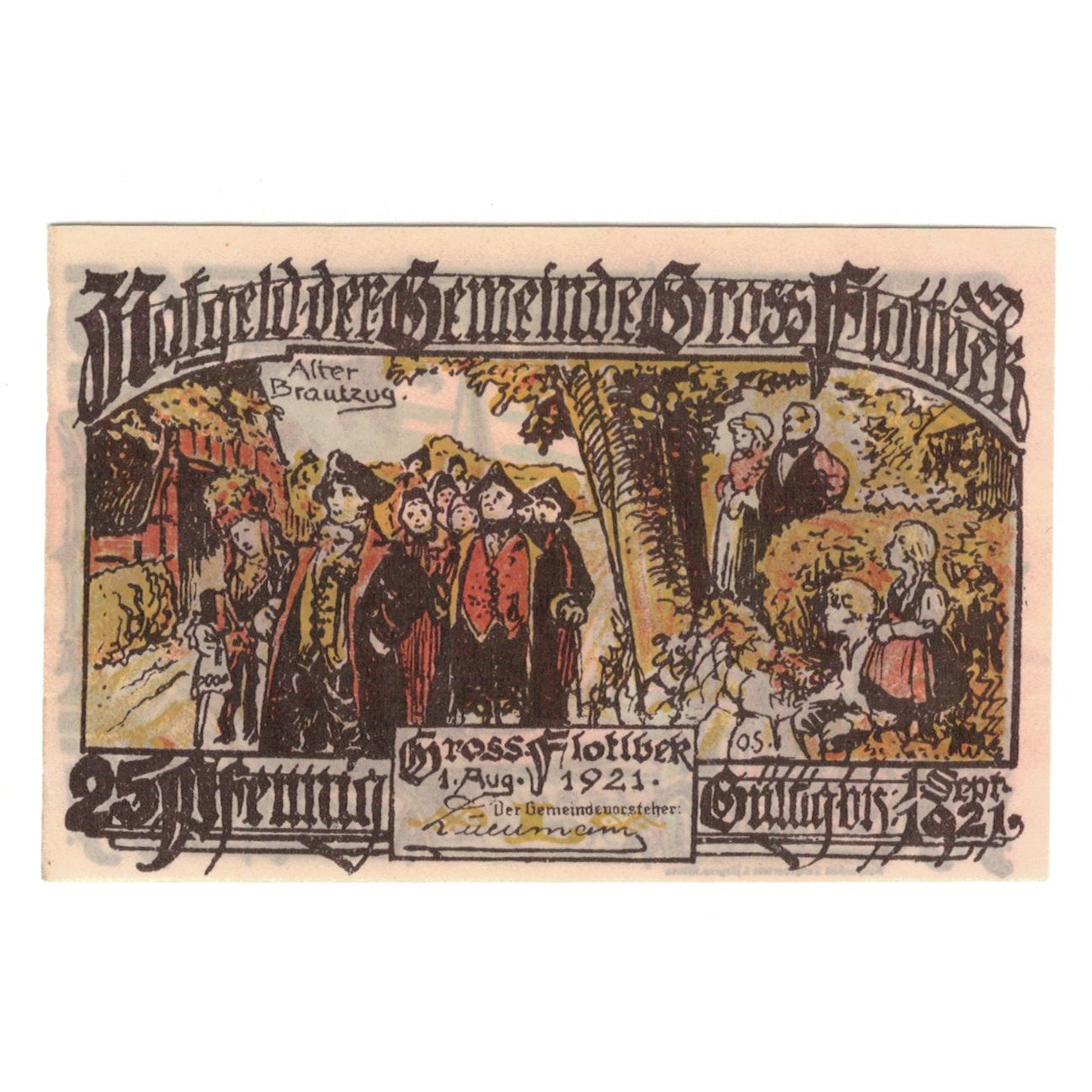 Banknote, Germany, Groß-Flottbek Gemeinde, 25 Pfennig, paysage, 1921