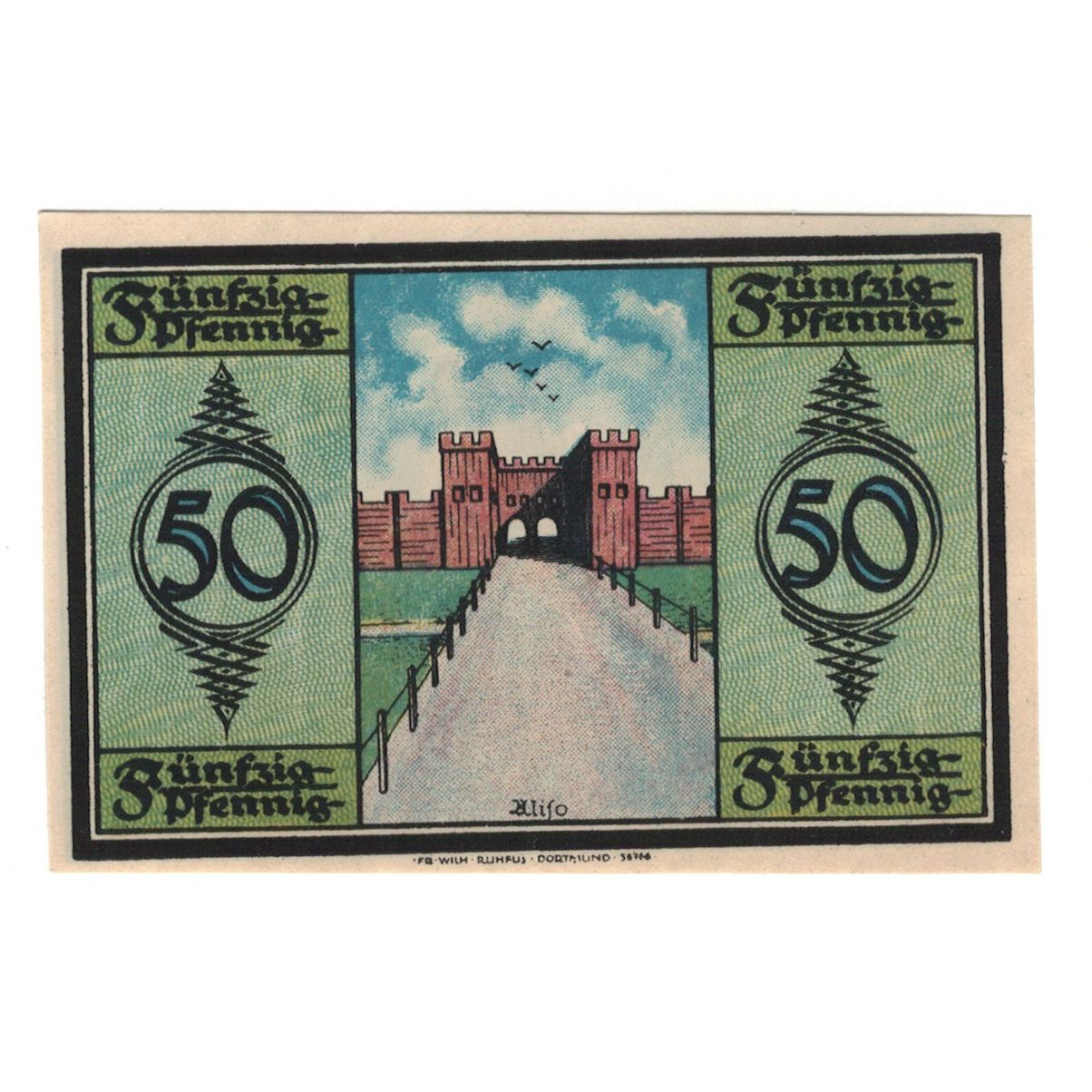 Billet, Allemagne, Haltern Stadt, 50 Pfennig, rue, 1921, 1921-06-01, SUP