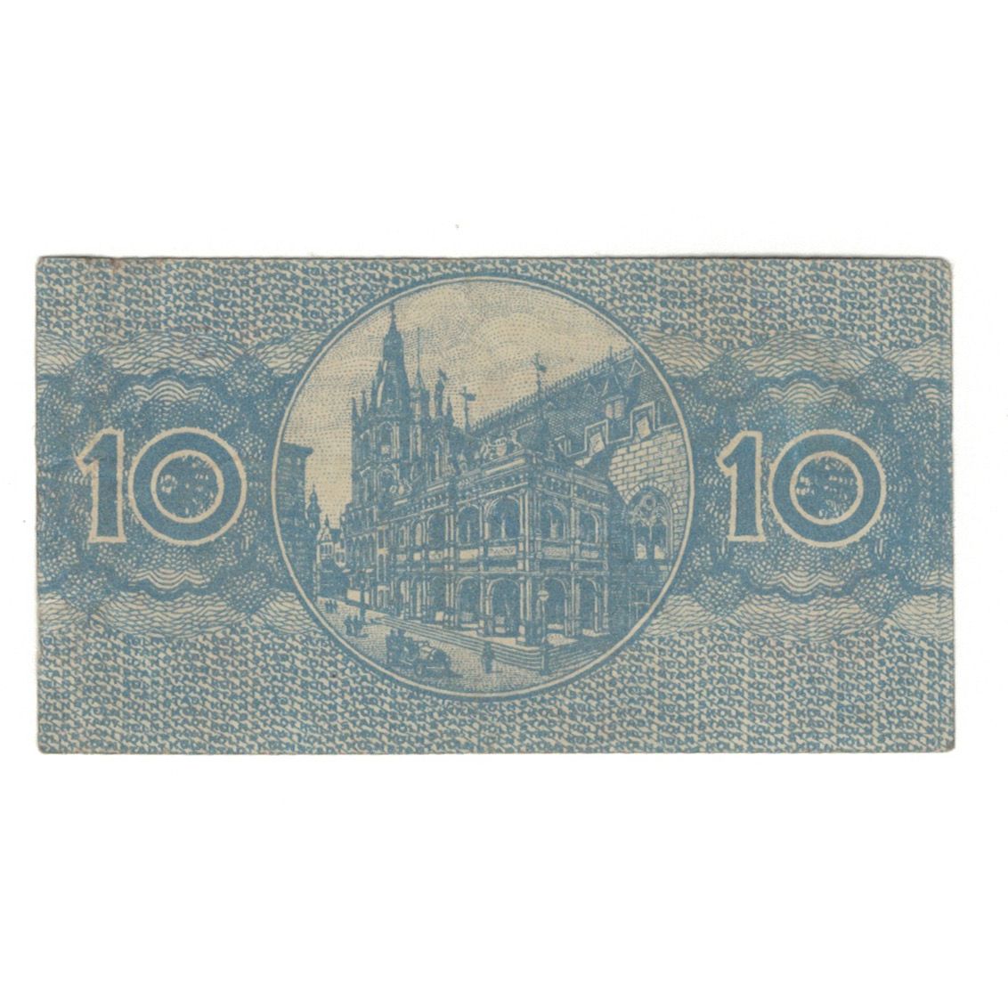Billet, Allemagne, Köln Stadt, 10 Pfennig, Monument, 1920, 1920-05-01, SUP
