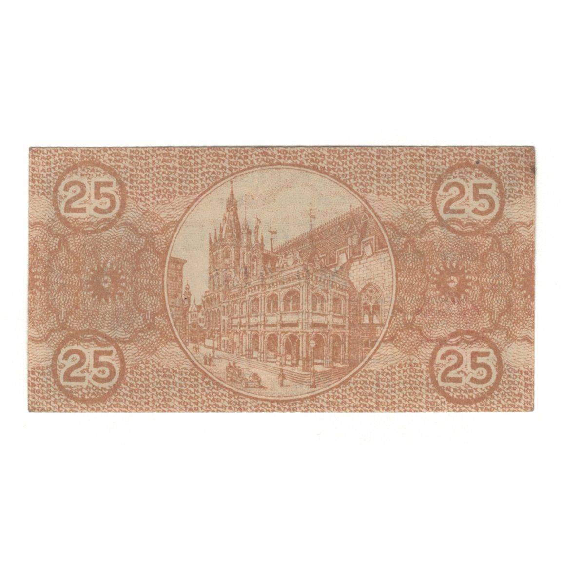 Banconote, Germania, Köln Stadt, 25 Pfennig, Monument, 1920, 1920-12-31, SPL-