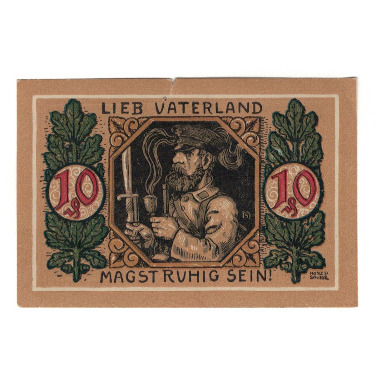 Billet, Allemagne, Lindenberg i. Allgäu Stadt, 10 Pfennig, personnage, 1918
