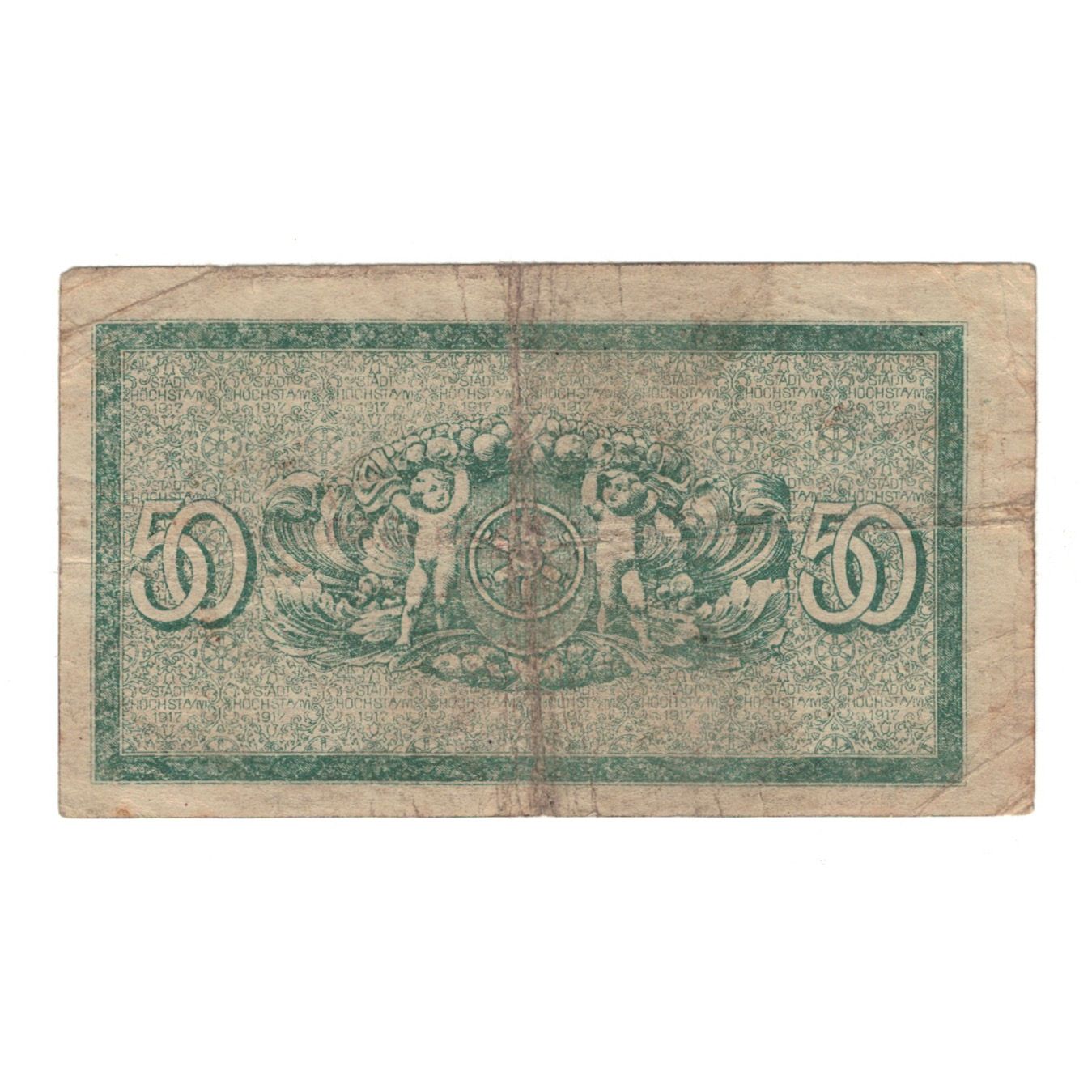 Billet, Allemagne, Höchst a.M. Stadt, 50 Pfennig, valeur faciale, 1917