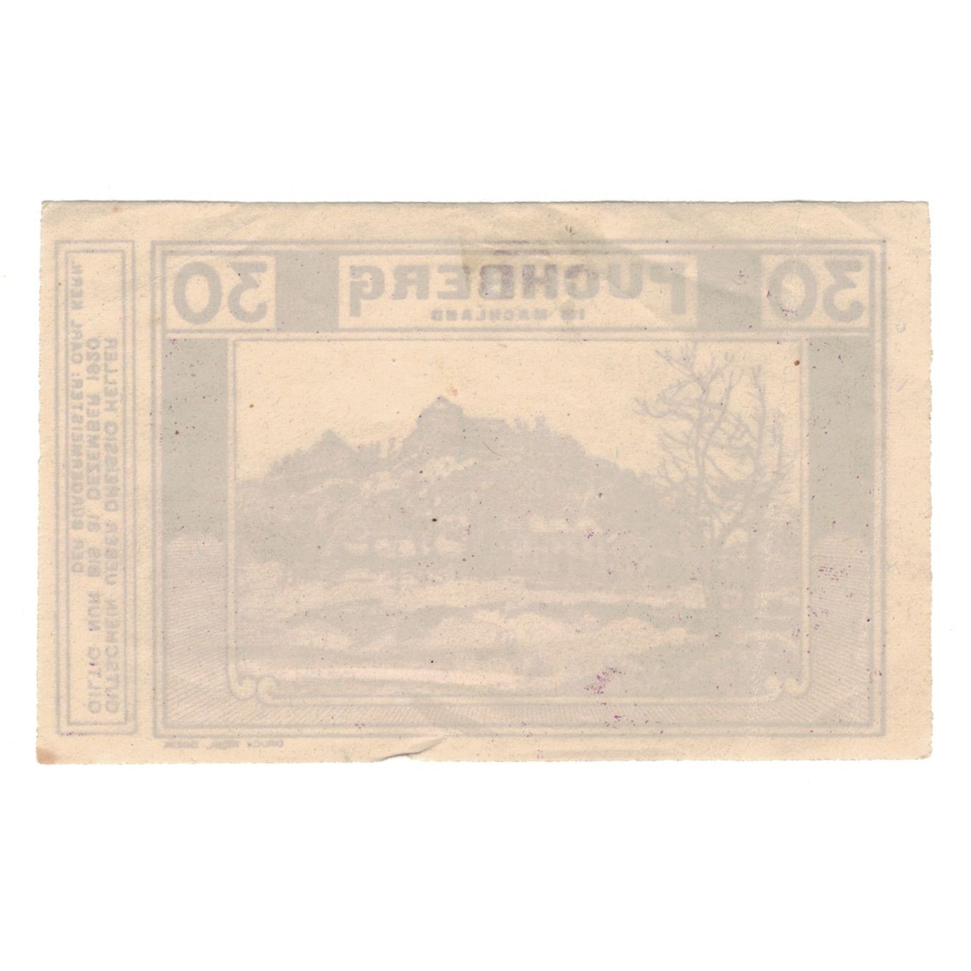 Banknote, Austria, Puchberg im Machland O.Ö. Gemeinde, 30 Heller, paysage