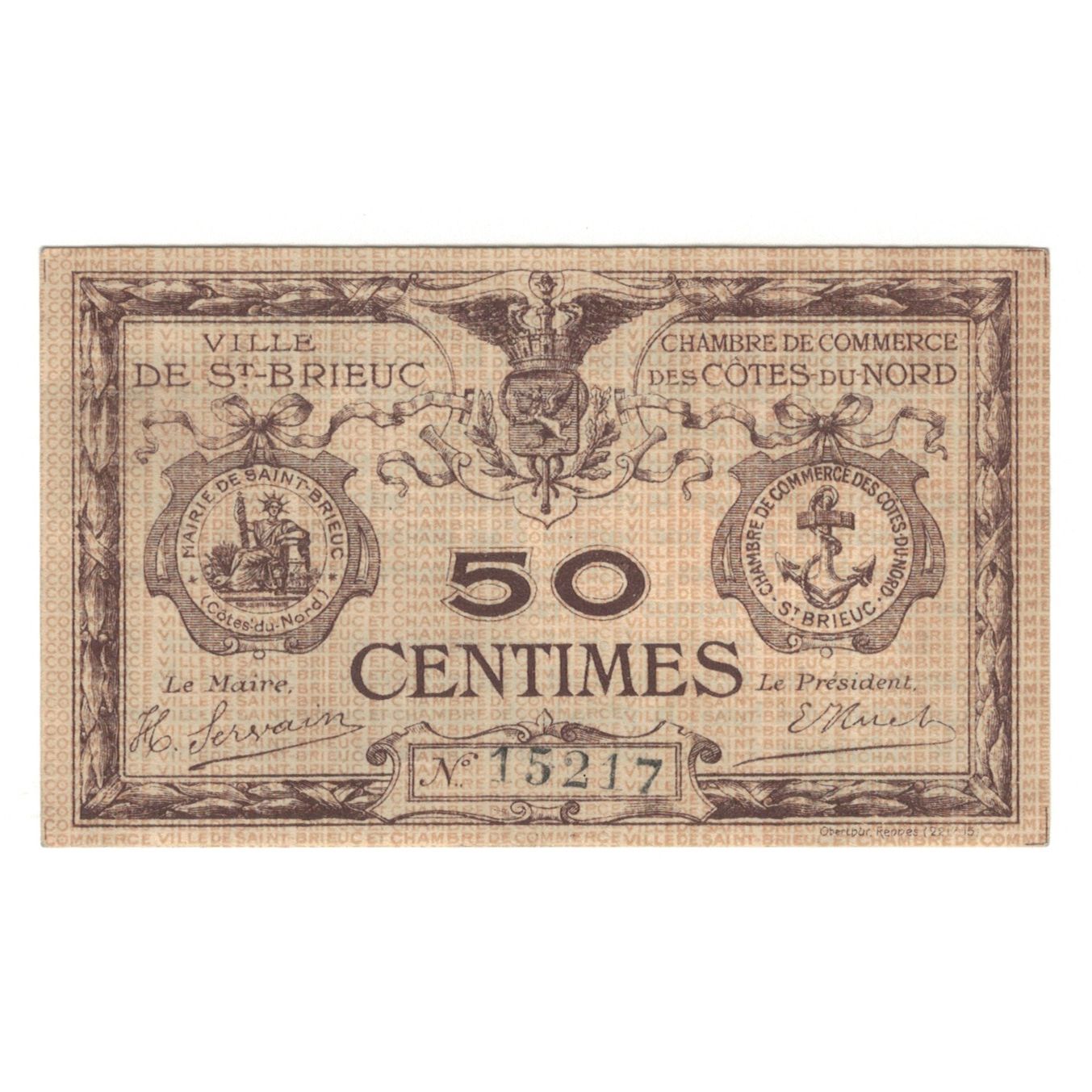 Frankreich, Saint-Brieuc, 1 Franc, VZ, Pirot:111-13