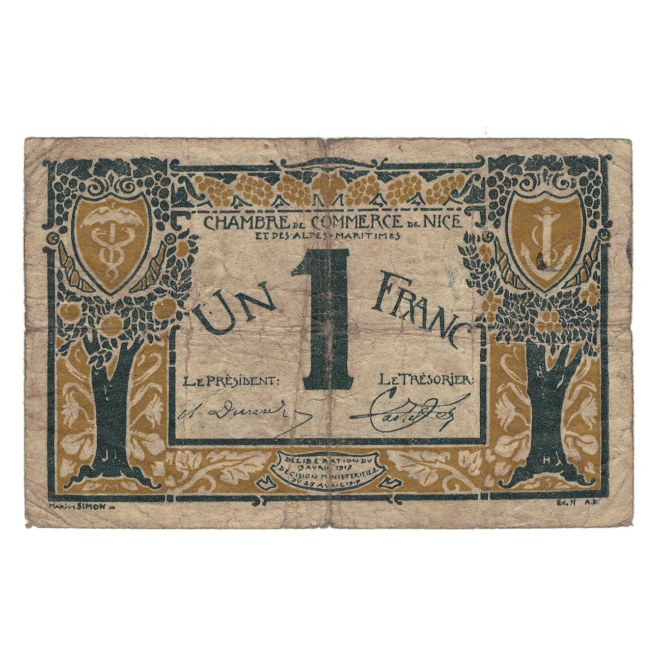 Frankreich, Nice, 1 Franc, 1917, VZ, Pirot:091.05