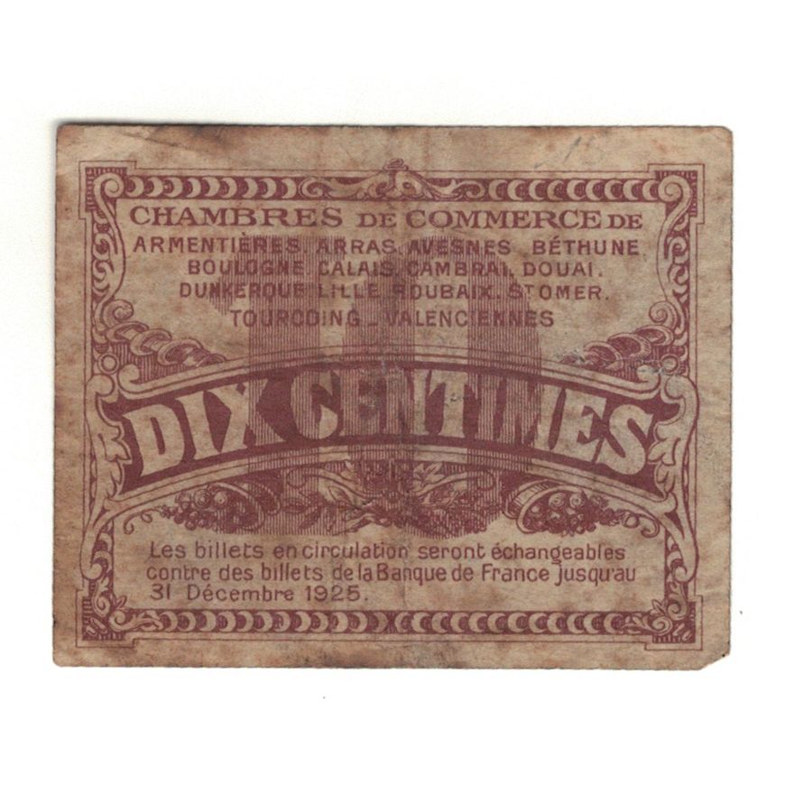 France, NORD-PAS DE CALAIS, 10 Centimes, 1918, AU(55-58), Pirot:094.02