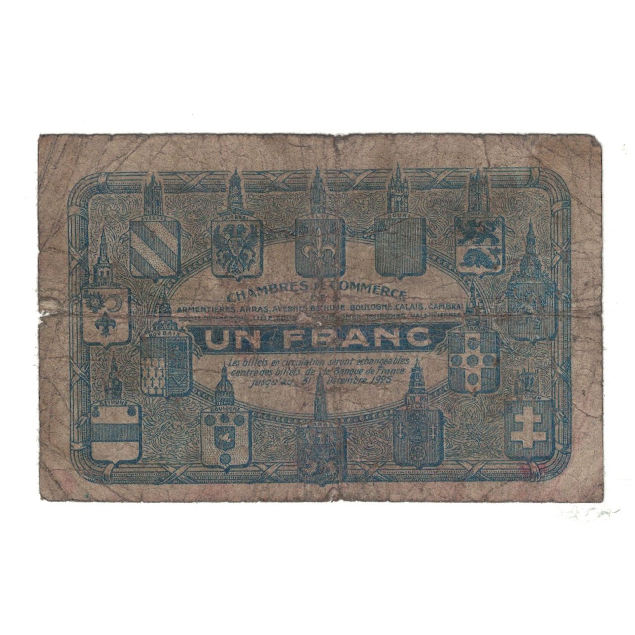 France, NORD-PAS DE CALAIS, 1 Franc, 1918, EF(40-45), Pirot:094.02