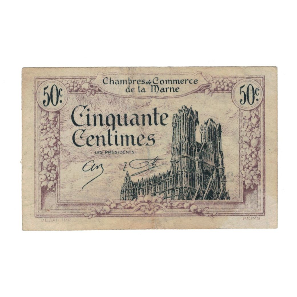 France, Marne, 50 Centimes, 1922, AU(50-53), Pirot:43-1