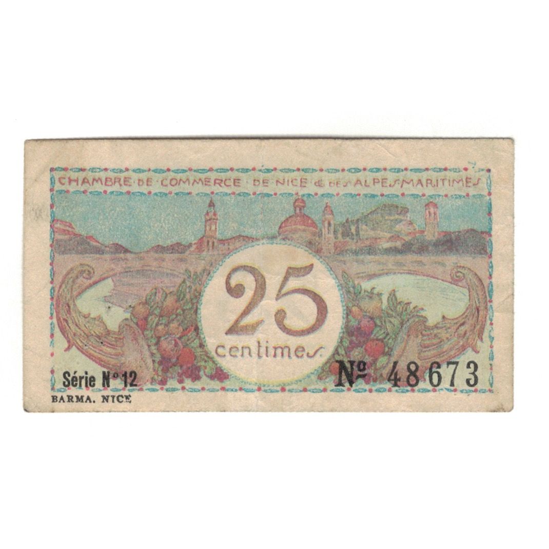 France, Nice, 25 Centimes, AU(55-58), Pirot:91-19