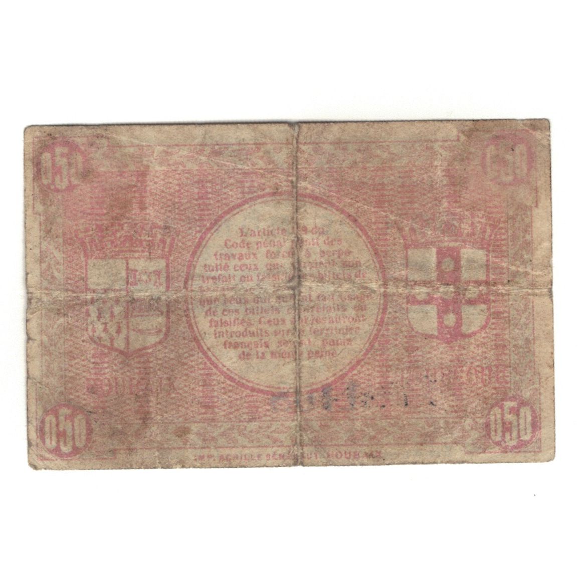 France, Roubaix et Tourcoing, 50 Centimes, 1914, AU(55-58), Pirot:109-1