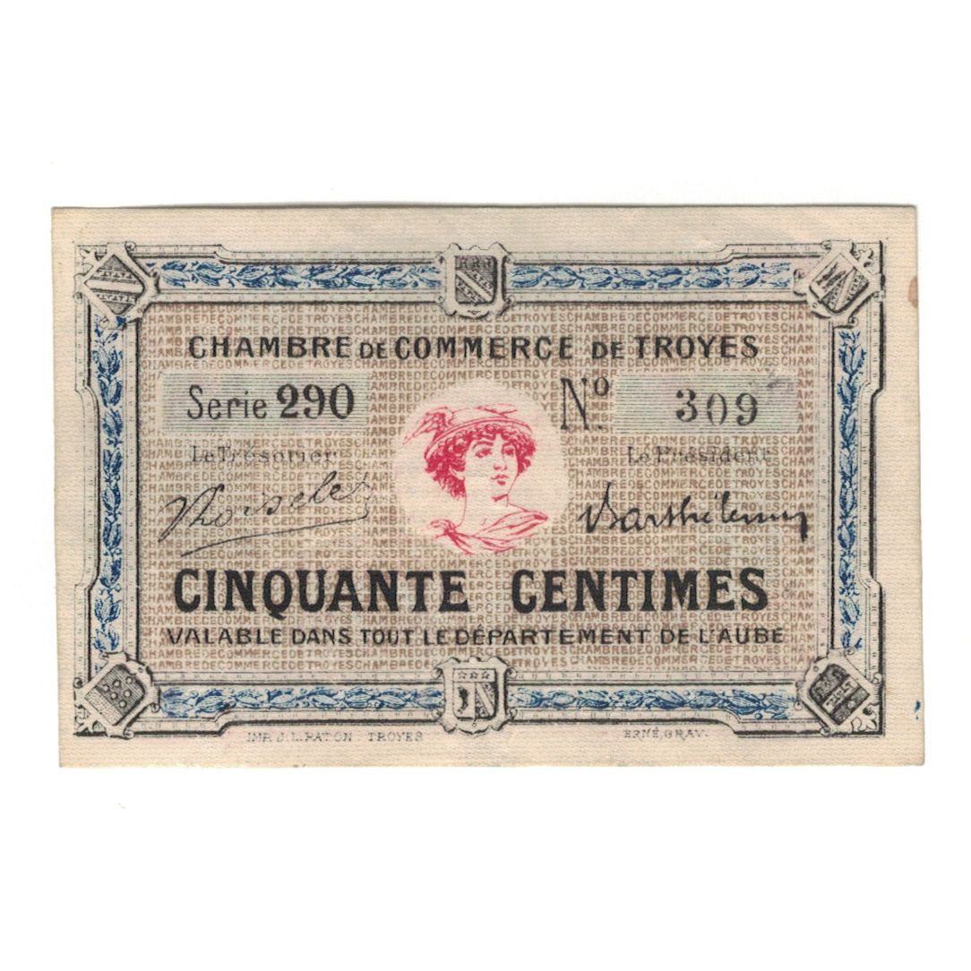 Frankreich, Troyes, 50 Centimes, VZ, Pirot:124-9