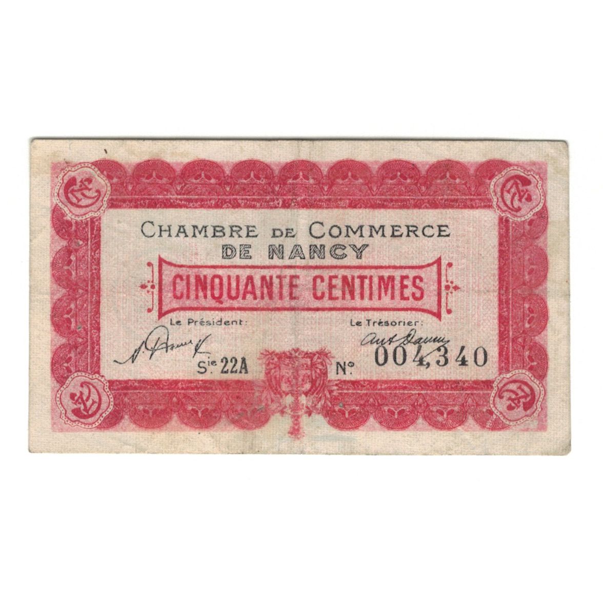 Francja, Nancy, 50 Centimes, 1922, AU(55-58), Pirot:87-40
