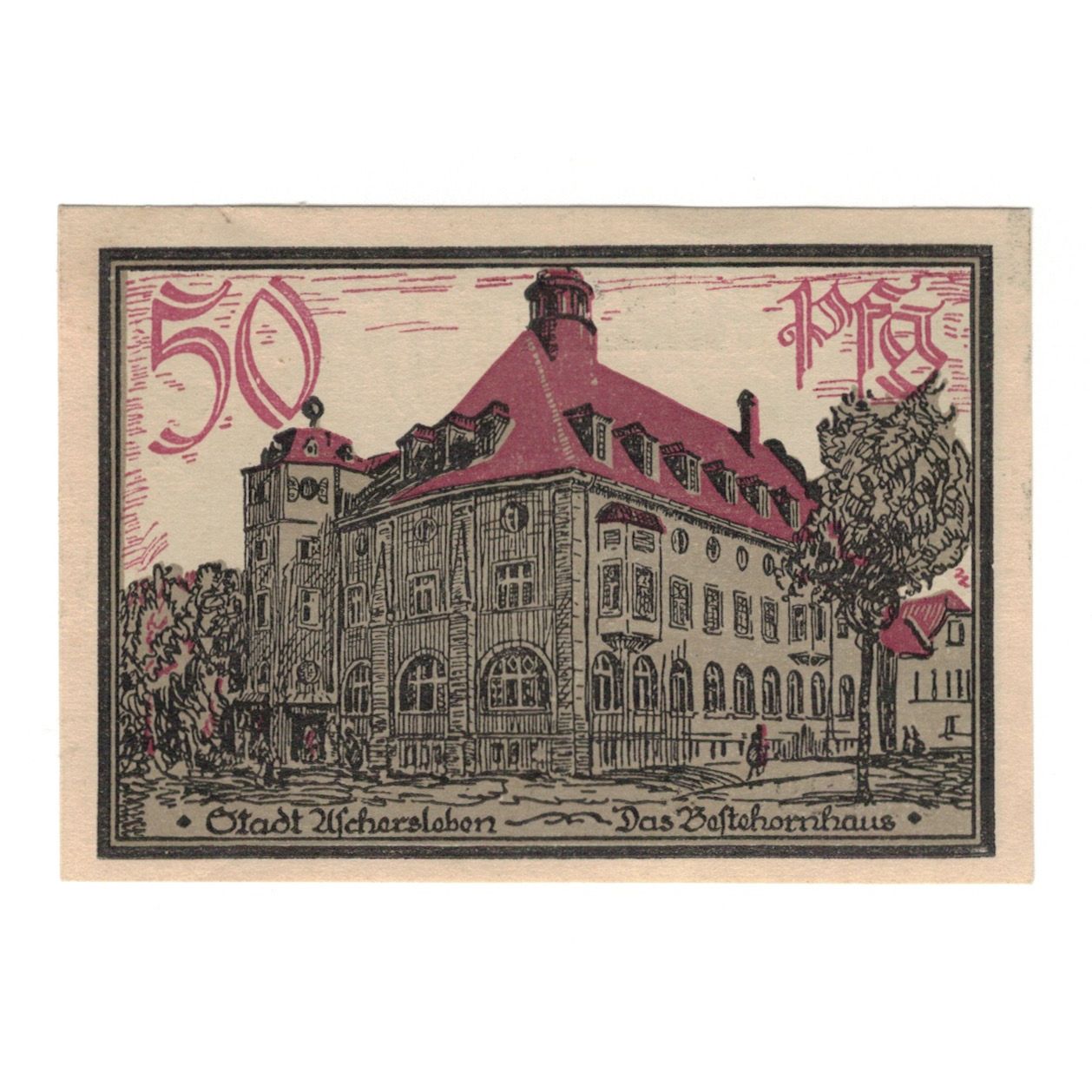 Banknote, Germany, Aschersleben Stadt, 50 Pfennig, Batiment, 1921, 1921-12-01