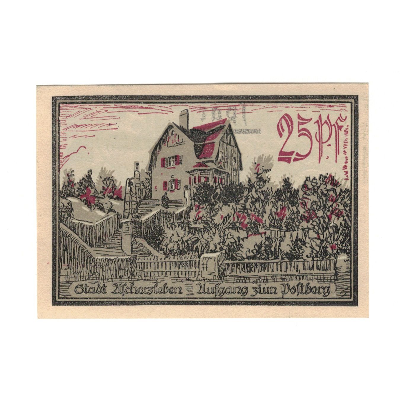 Banknote, Germany, Aschersleben Stadt, 25 Pfennig, Batiment, 1921, 1921-12-01