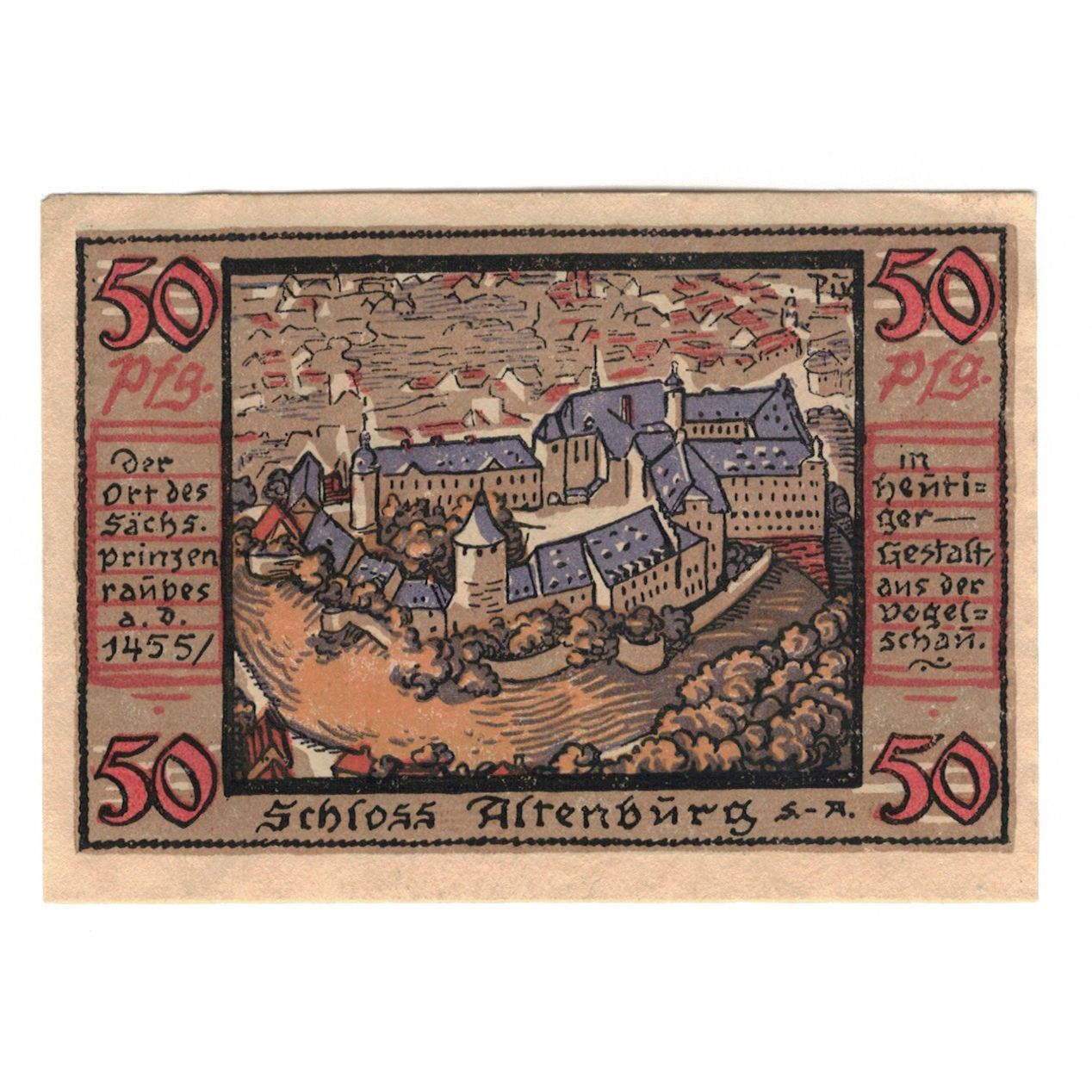 Banknote, Germany, Altenburg Stadt, 50 Pfennig, château, 1921, UNC(63)