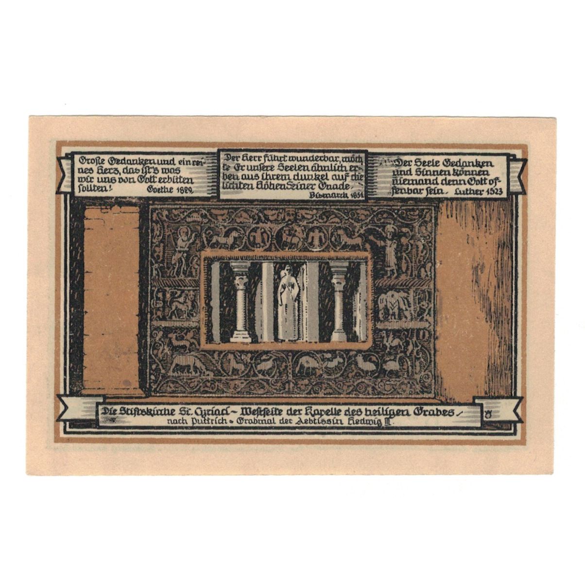 Banconote, Germania, Gernrode a.H. Stadt, 75 Pfennig, Eglise 1, 1921