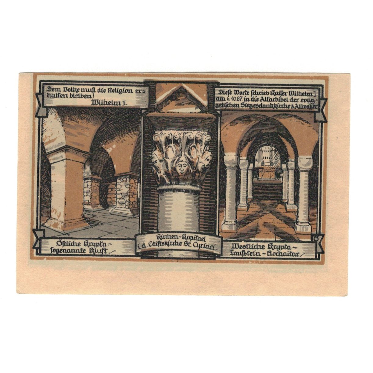 Biljet, Duitsland, Gernrode a.H. Stadt, 50 Pfennig, Eglise, 1921, 1921-10-21