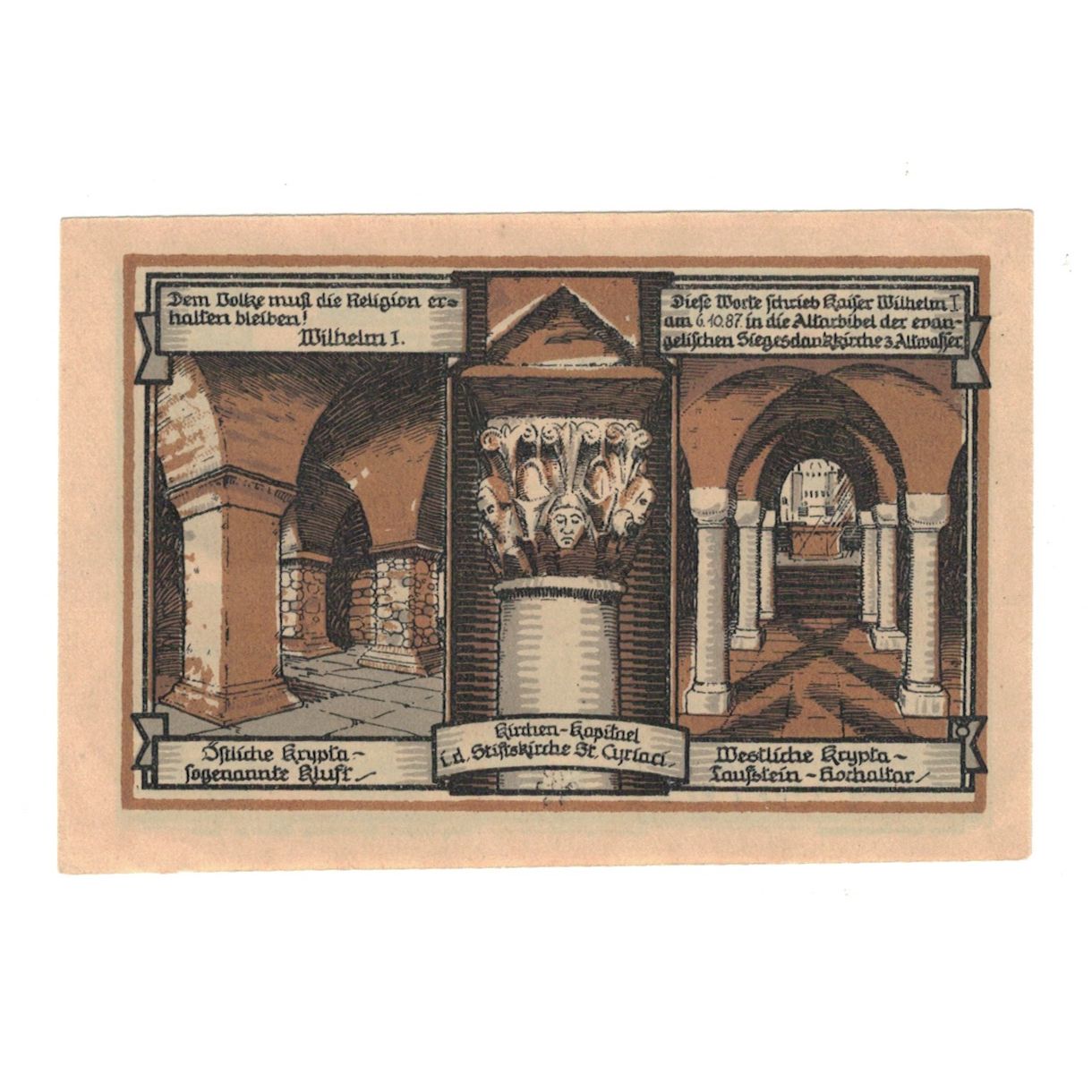 Billet, Allemagne, Gernrode a.H. Stadt, 50 Pfennig, eglise 2, 1921, 1921-10-21