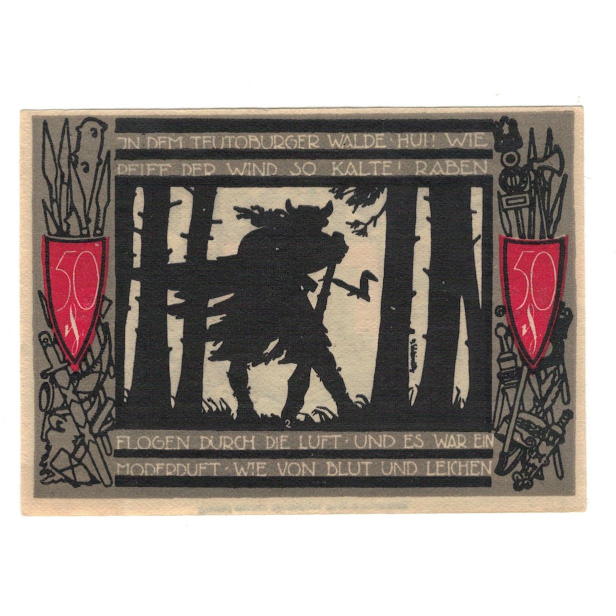 Biljet, Duitsland, Detmold Stadt, 50 Pfennig, soldat 1, 1920, 1920-08-01, SUP+