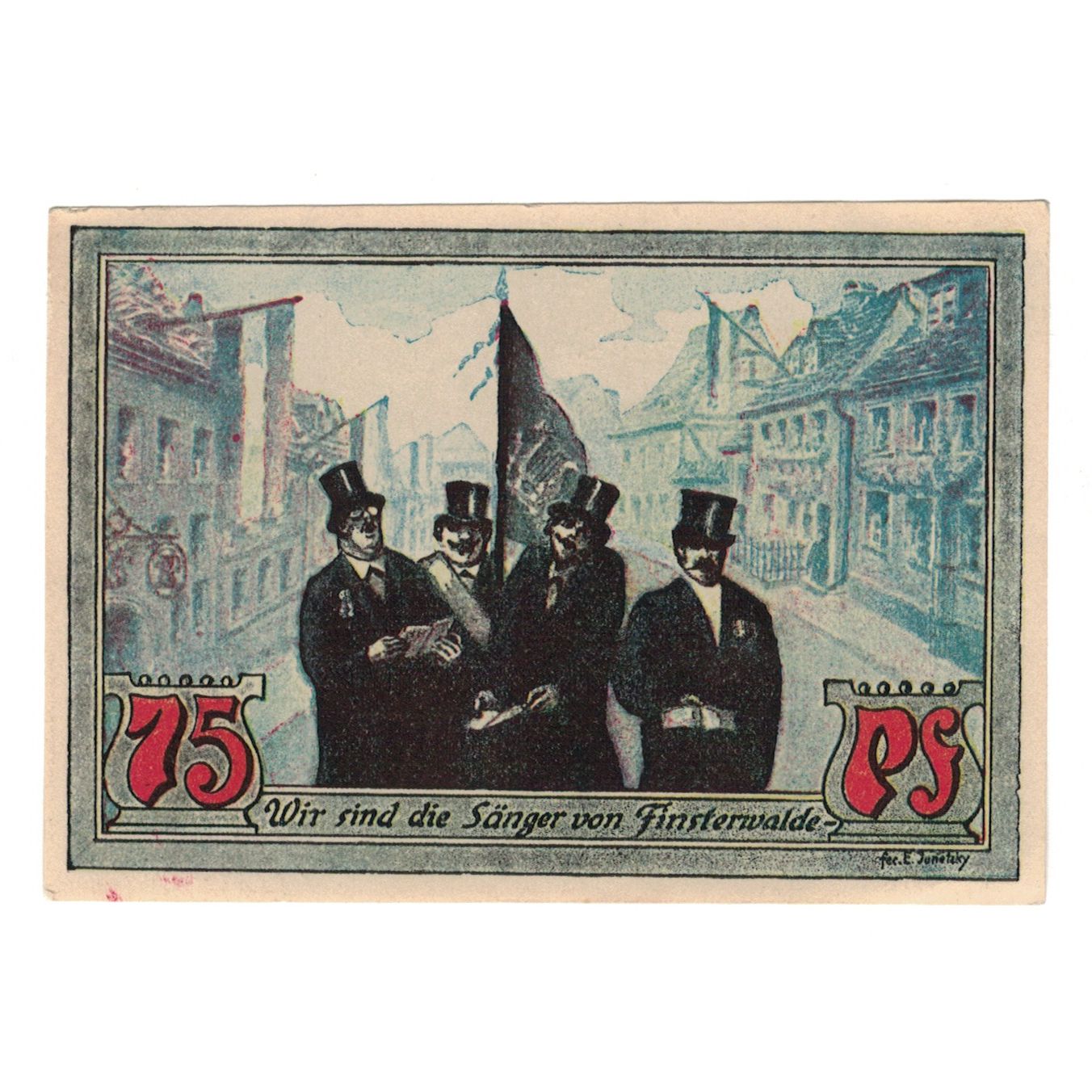 Banknote, Germany, Finsterwalde N.L. Stadt, 75 Pfennig, personnage, 1921