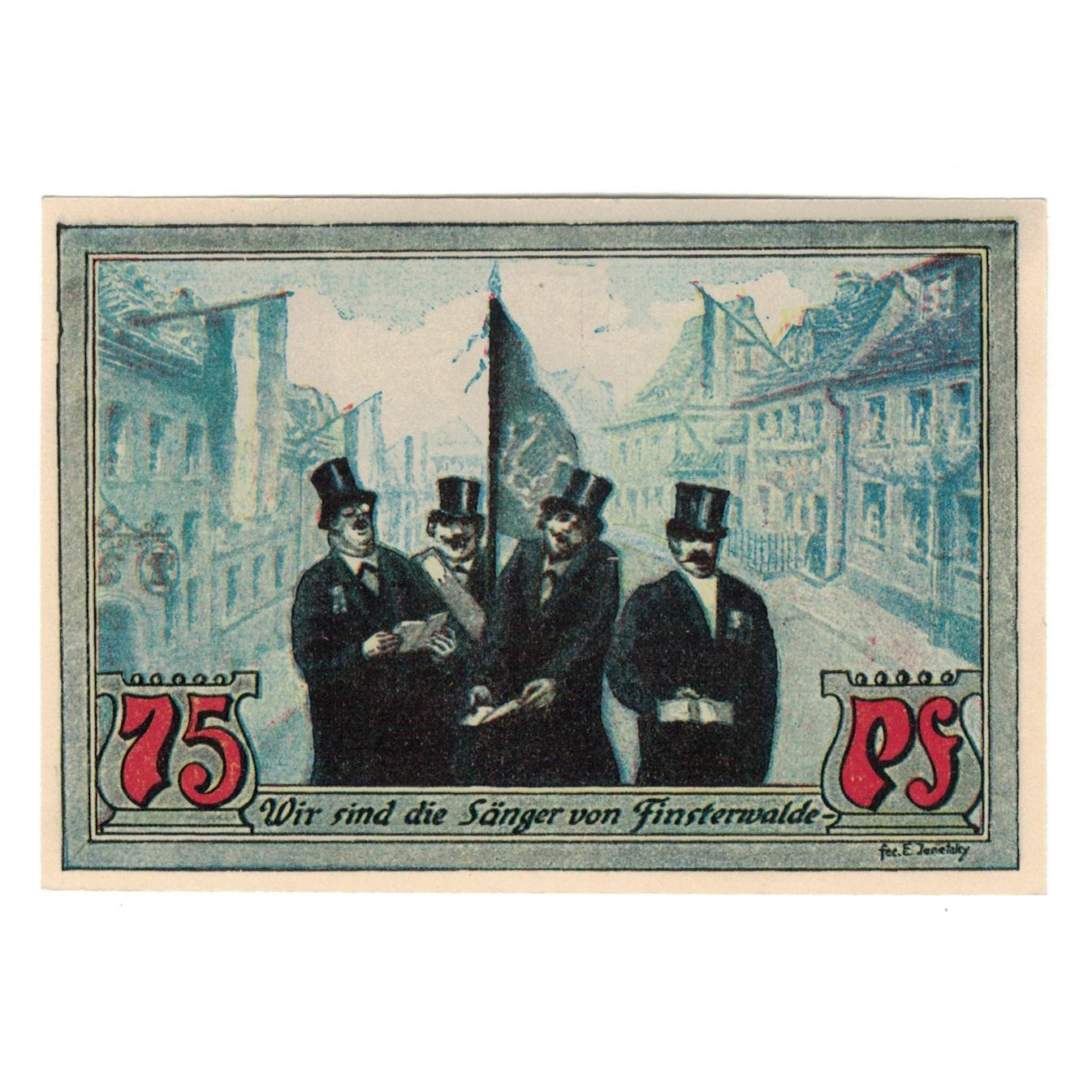 Banknote, Germany, Finsterwalde N.L. Stadt, 75 Pfennig, personnage 2, 1921