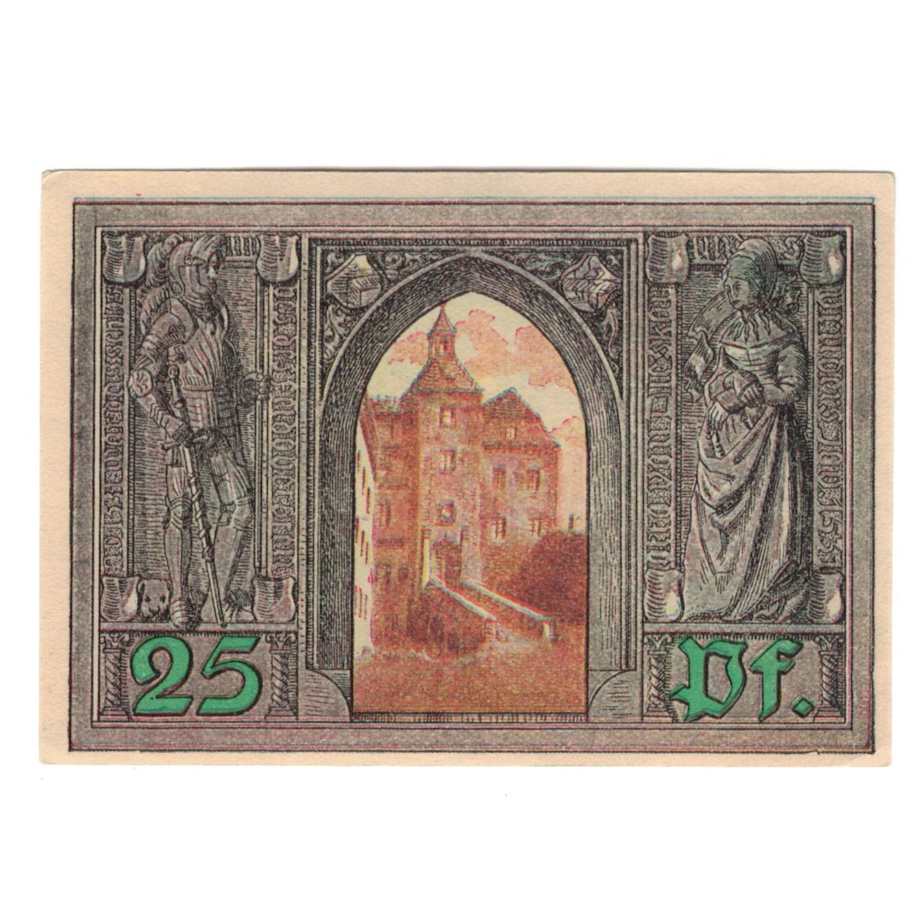 Biljet, Duitsland, Finsterwalde N.L. Stadt, 25 Pfennig, chateau 3, 1921