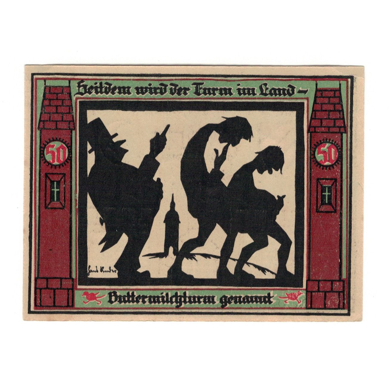 Billete, Alemania, Glauchau Stadt, 50 Pfennig, personnage, 1921, 1921-05-01