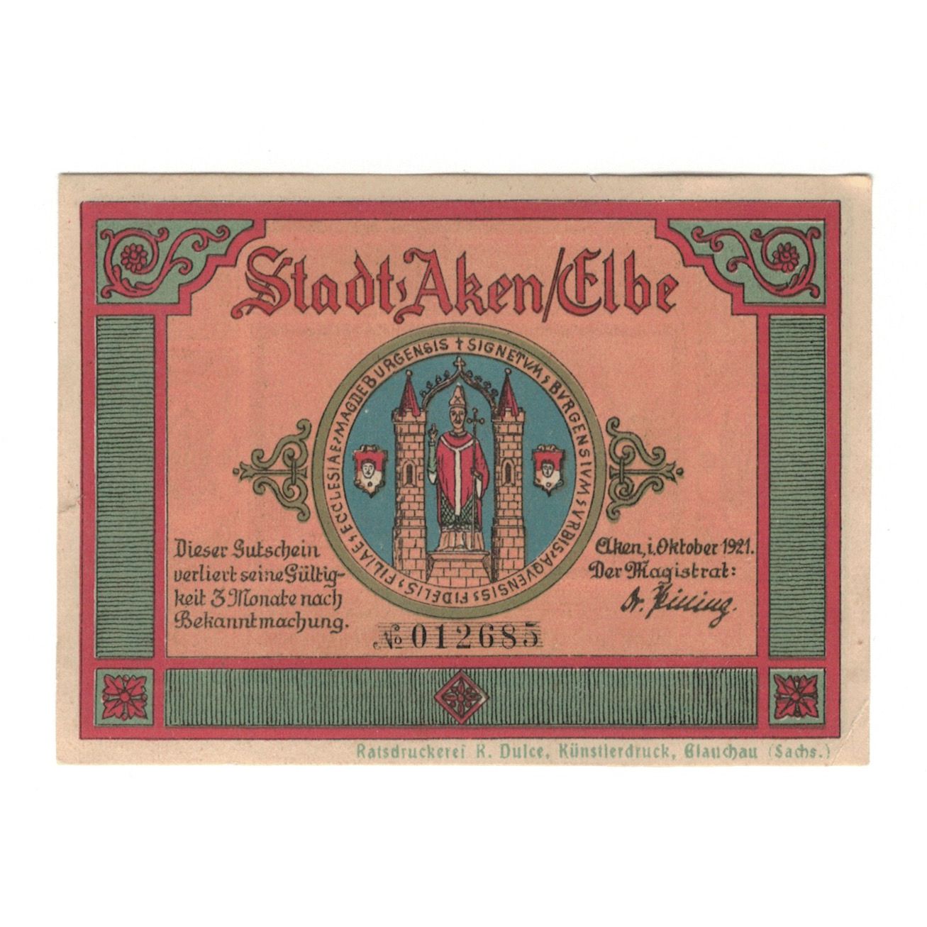 Banknote, Germany, Aken Stadt, 75 Pfennig, Maison, 1921, 1921-10-01, UNC(60-62)