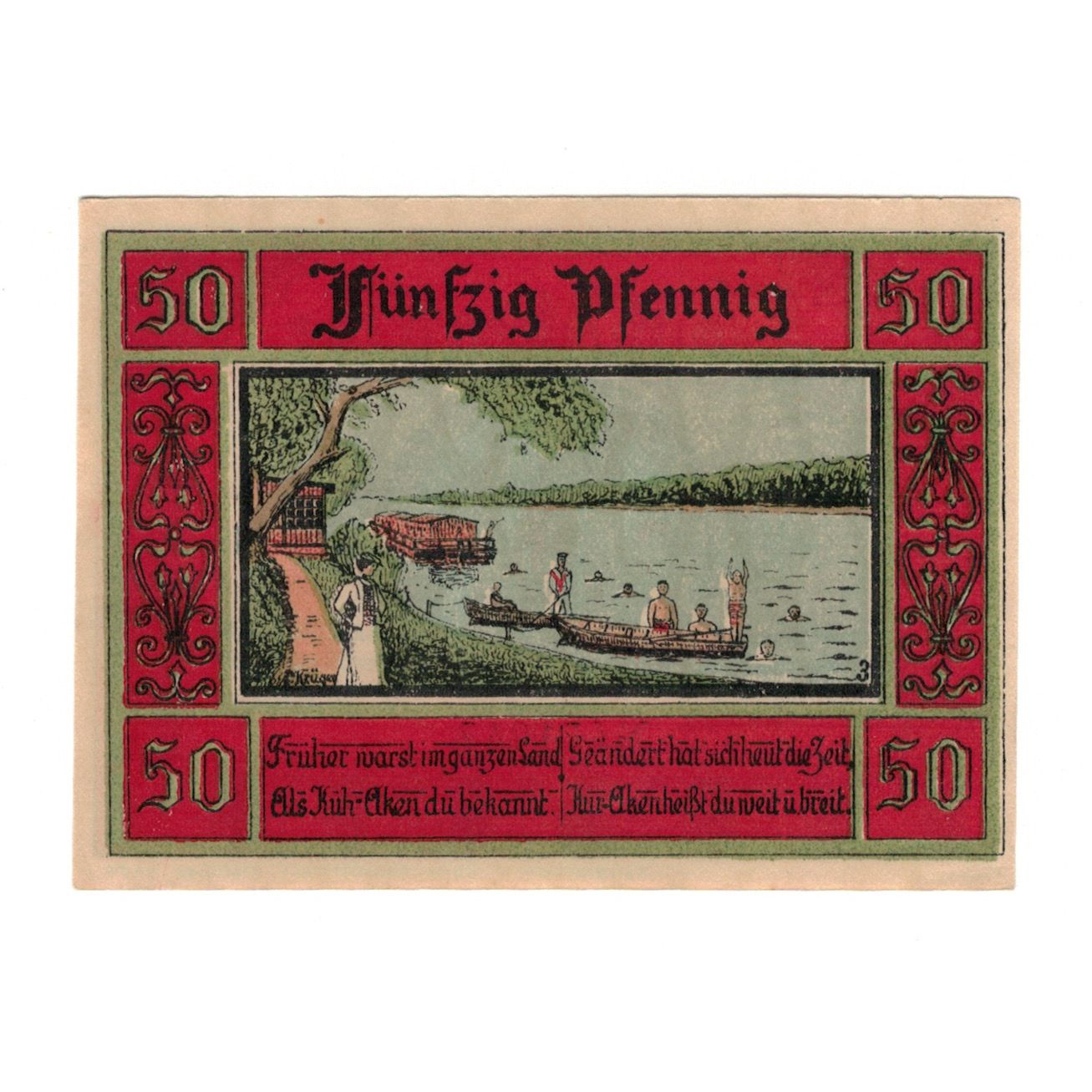 Banknote, Germany, Aken Stadt, 50 Pfennig, lac, 1921, 1921-10-01, UNC(60-62)